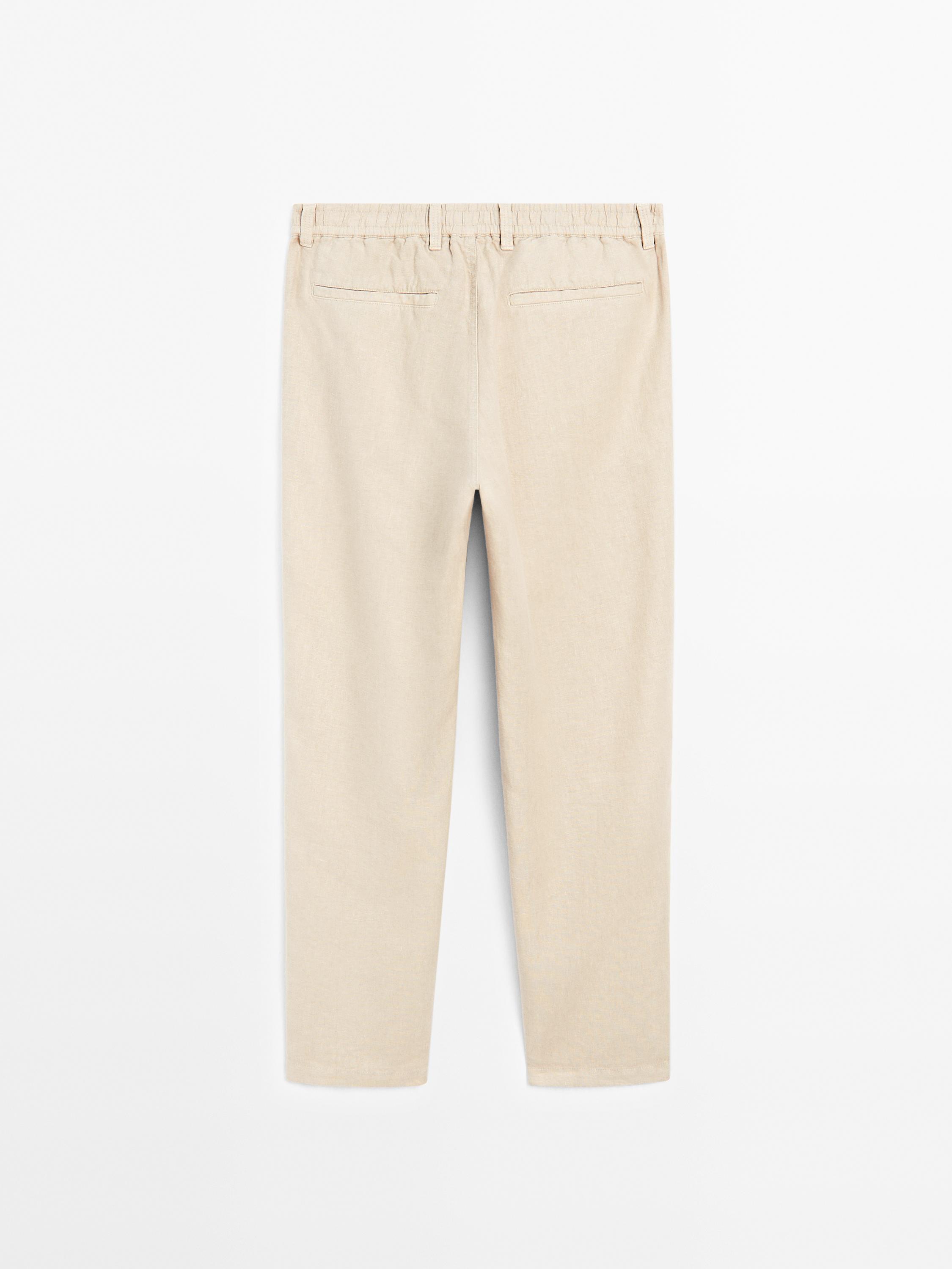 100% linen jogger fit trousers