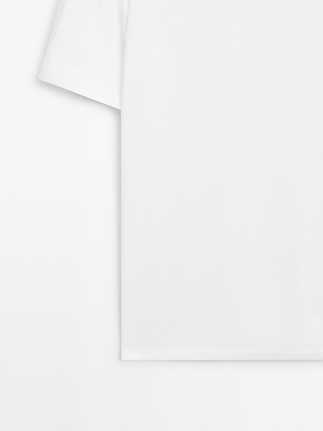 Short sleeve linen and cotton T-shirt — Off white