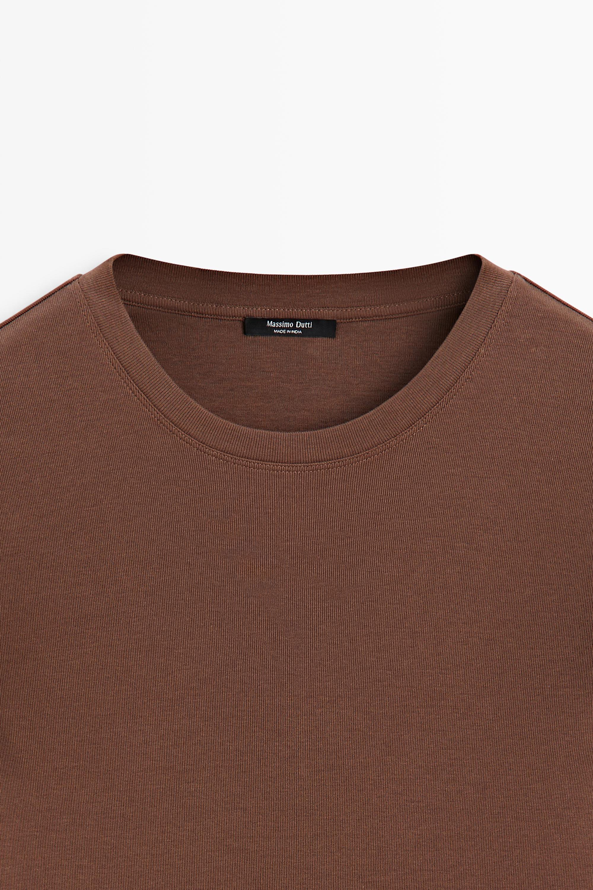 100% cotton long sleeve T-shirt — BROWN