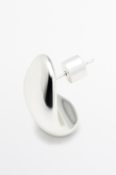 Curved pebble earrings — SILVER 2