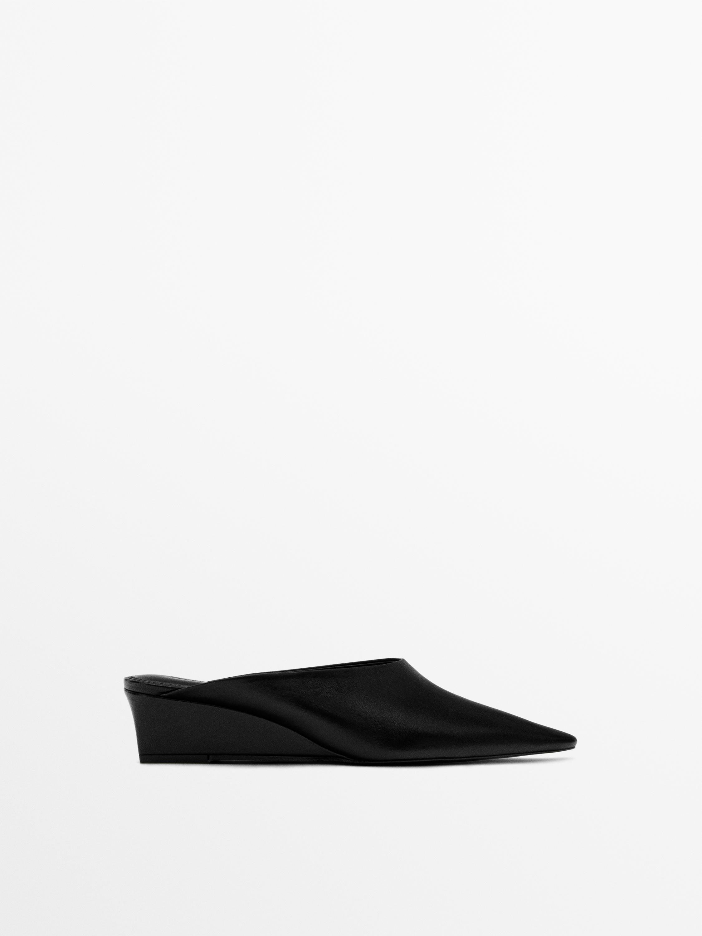 Wedge heel mules — BLACK