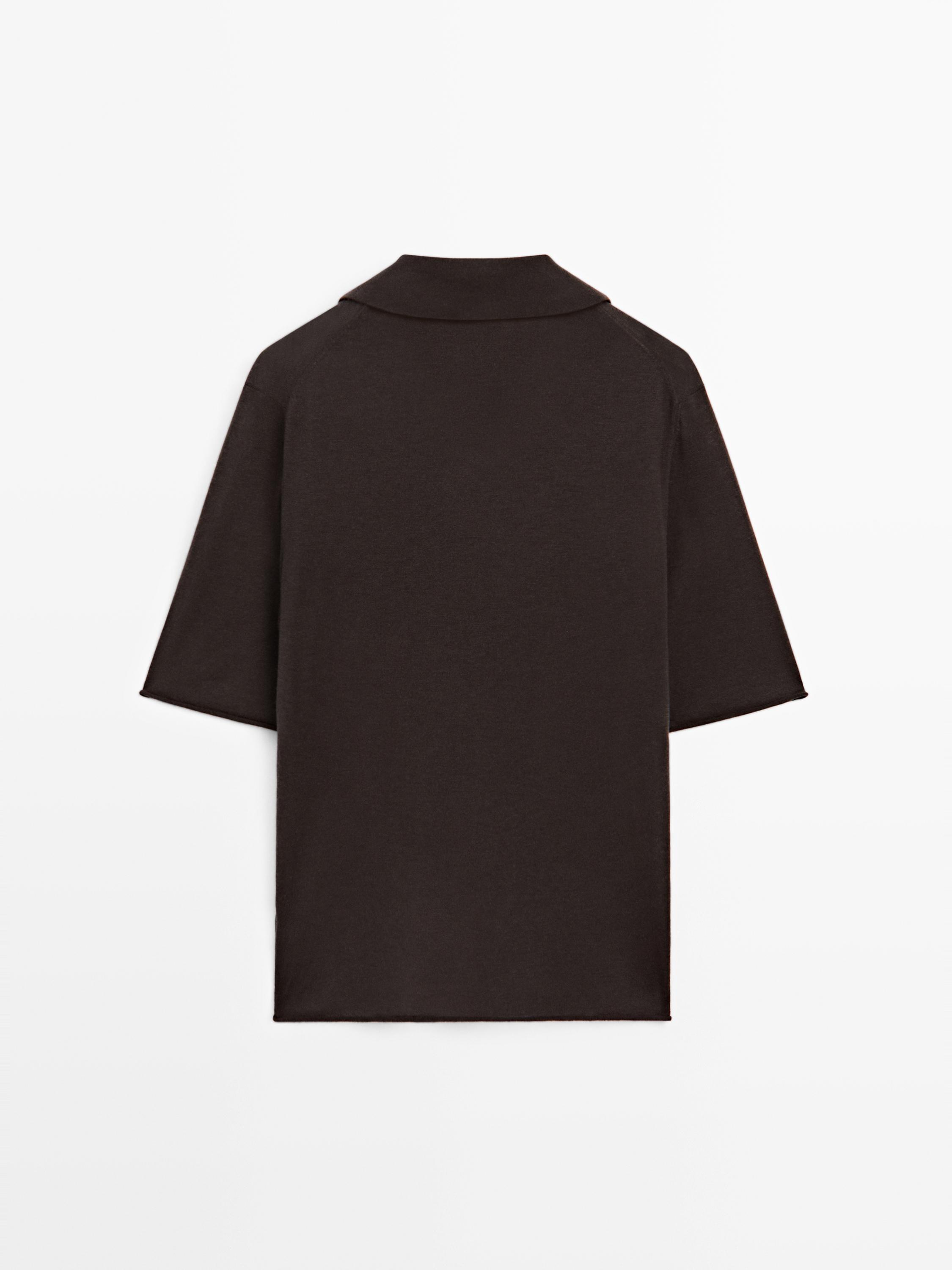 Oversize silk and wool blend knit sweater — BROWN