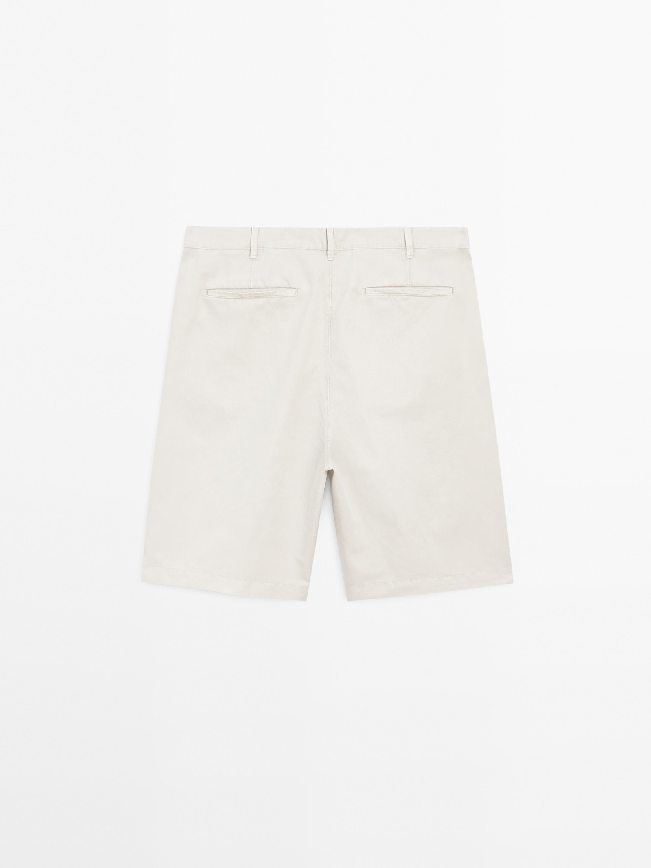 Lightweight linen blend Bermuda shorts
