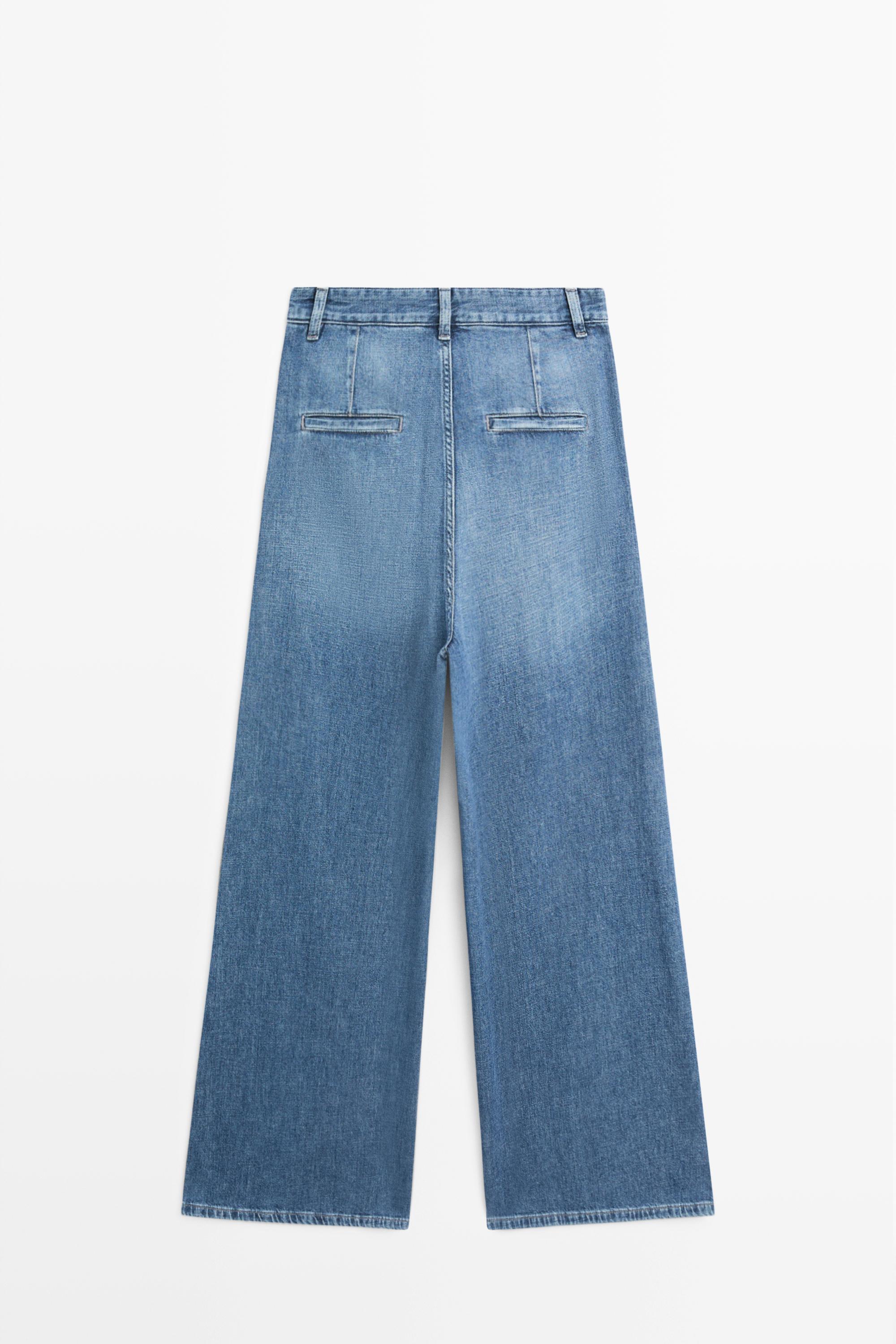 High-waist wide-leg jeans — Light Blue