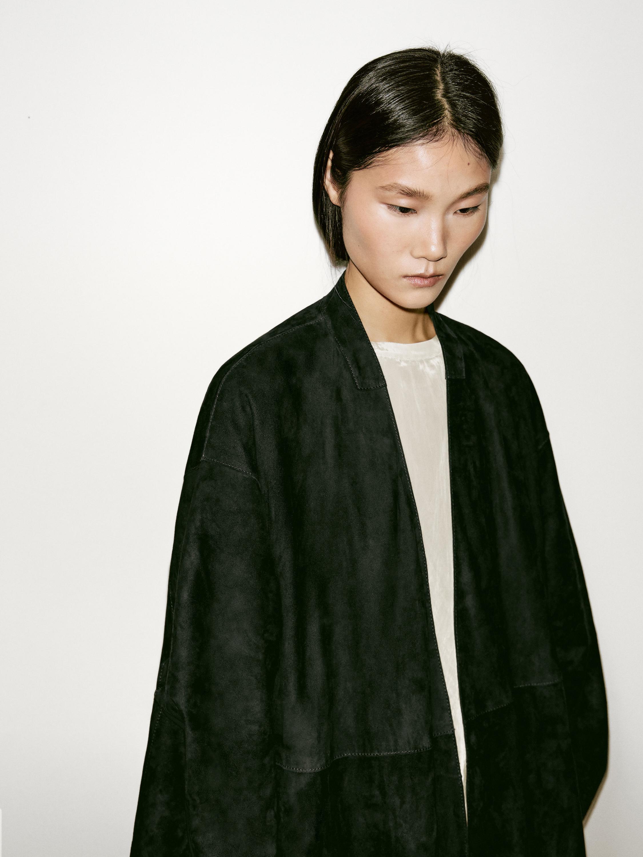 Long suede leather kimono - Limited Edition