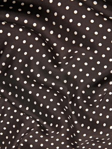 Polka dot print 100% silk scarf — BROWN 3