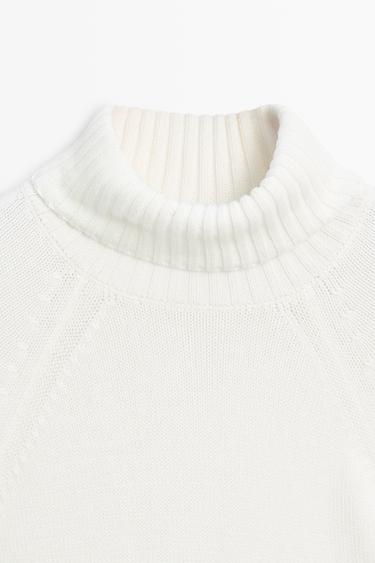 Turtleneck knit sweater — WHITE 4