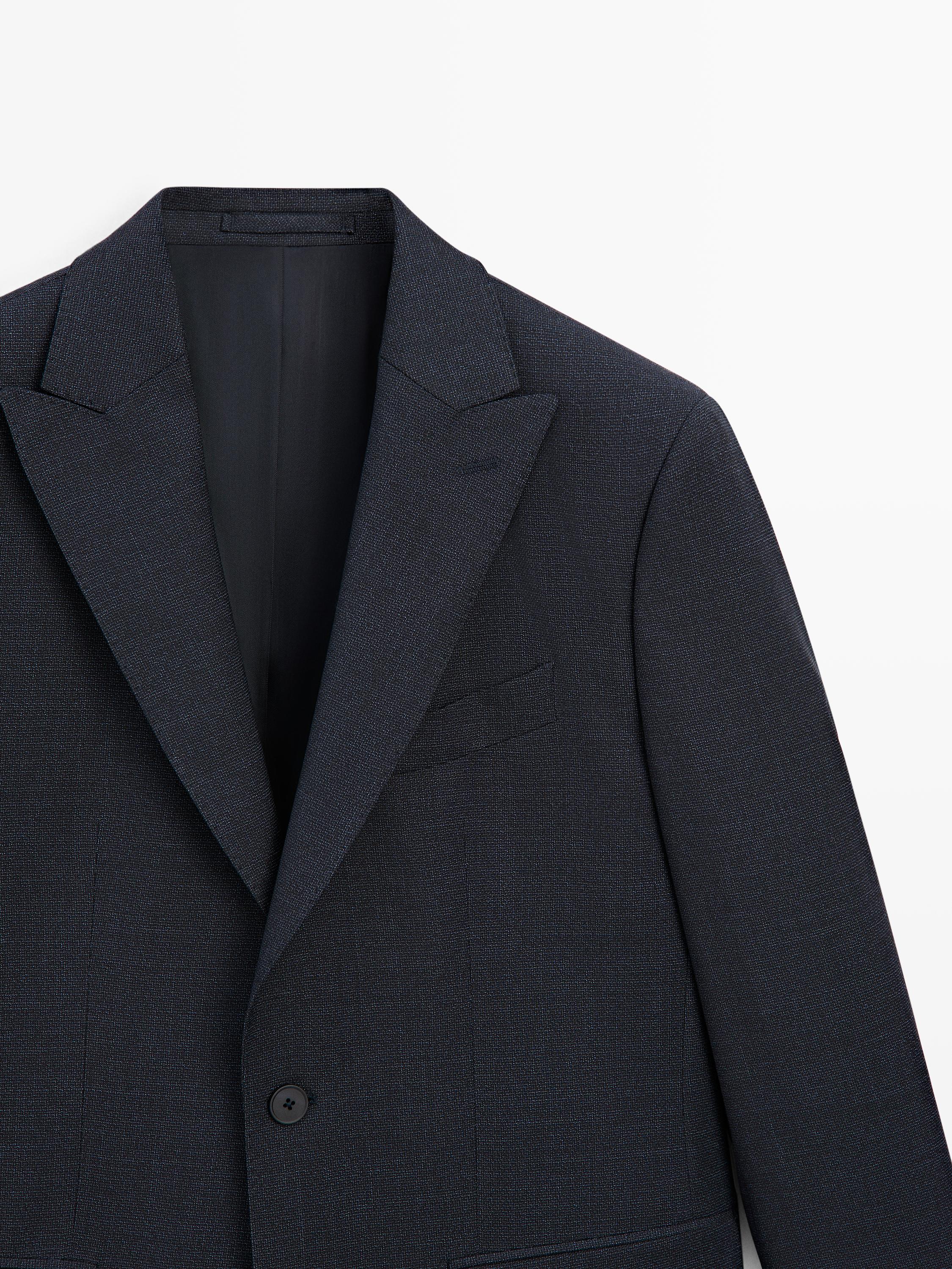 100% cool wool suit blazer — INDIGO