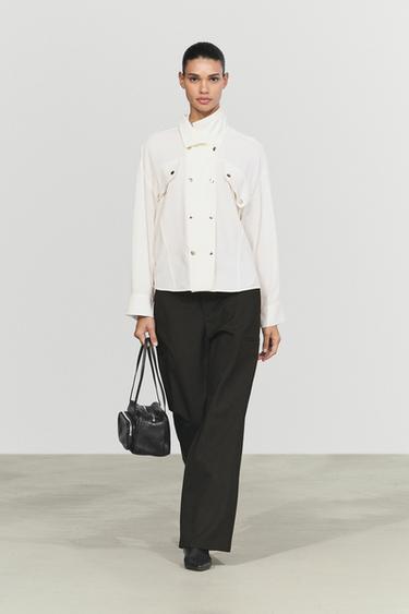 Flowing shirt with button-front detail — CREAM 1