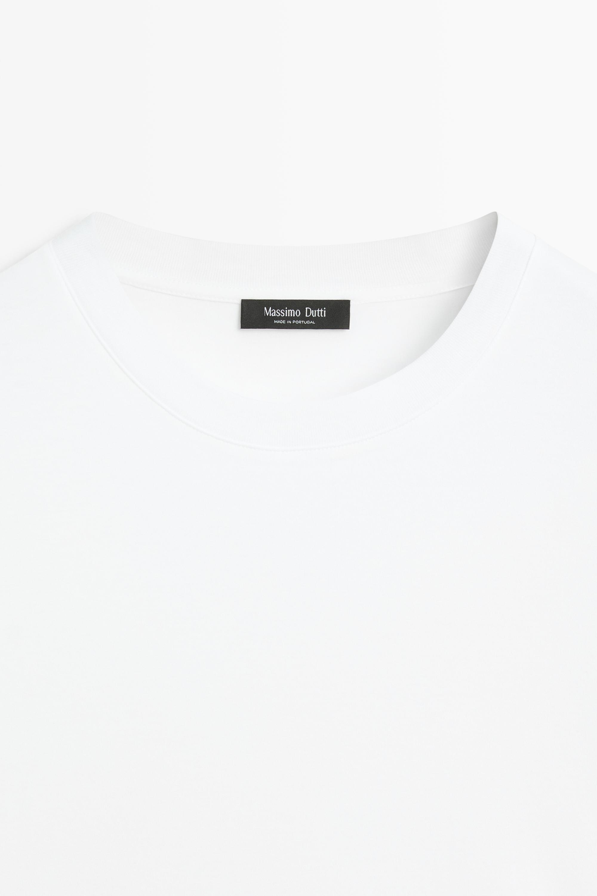100% cotton long sleeve T-shirt — WHITE