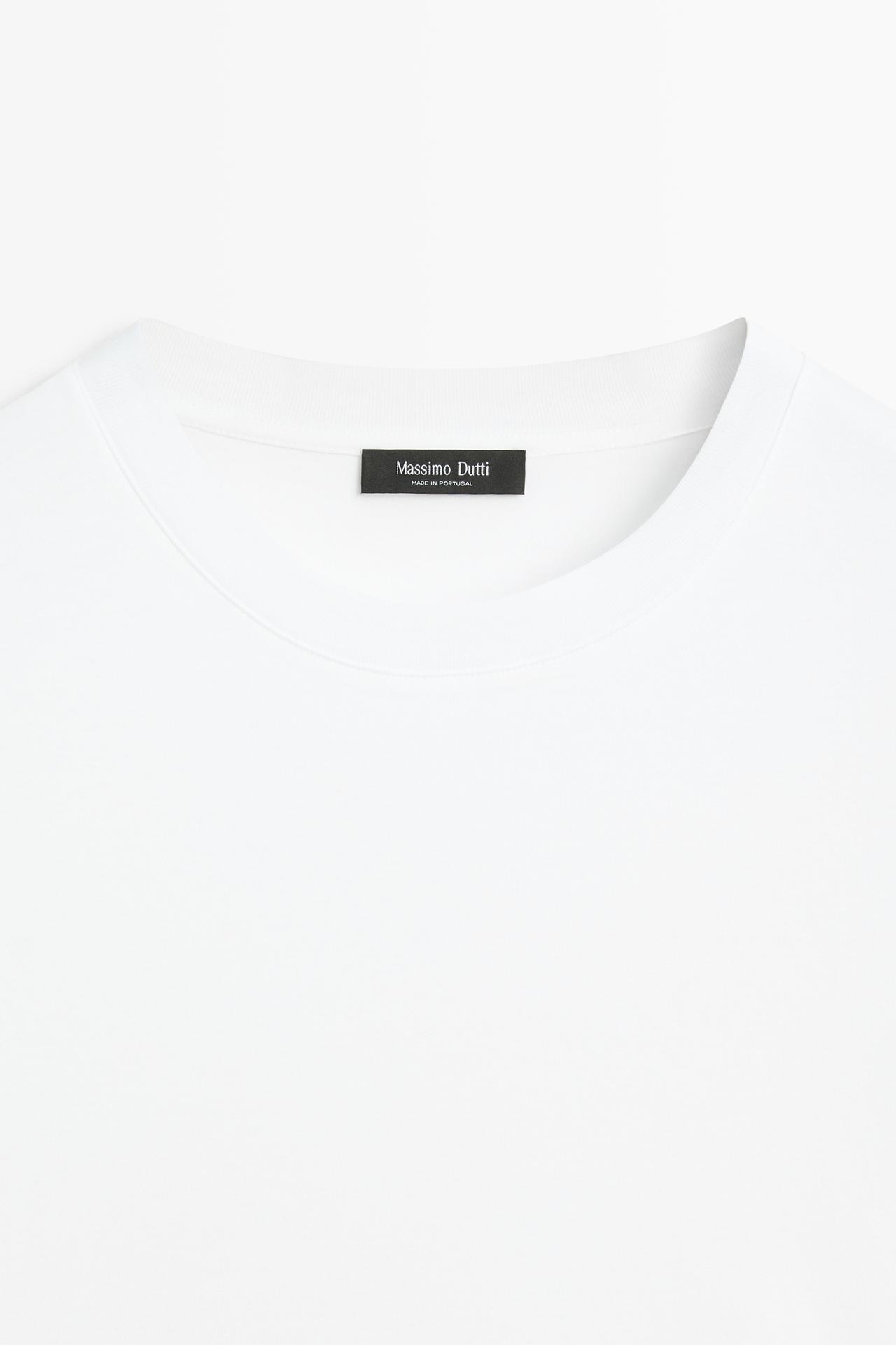 100% cotton long sleeve T-shirt — WHITE