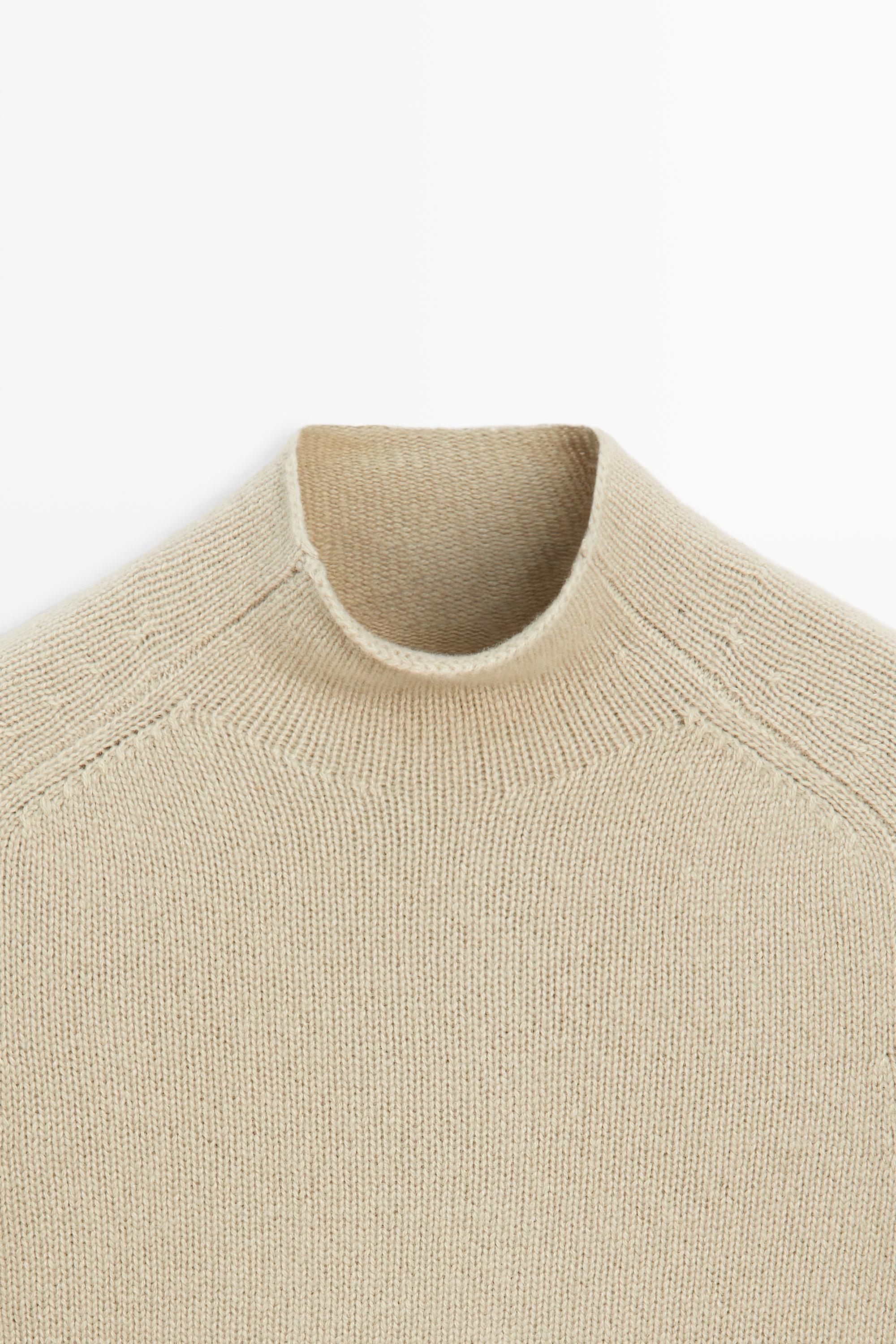 100% Cashmere Mock Turtleneck Sweater — MINK