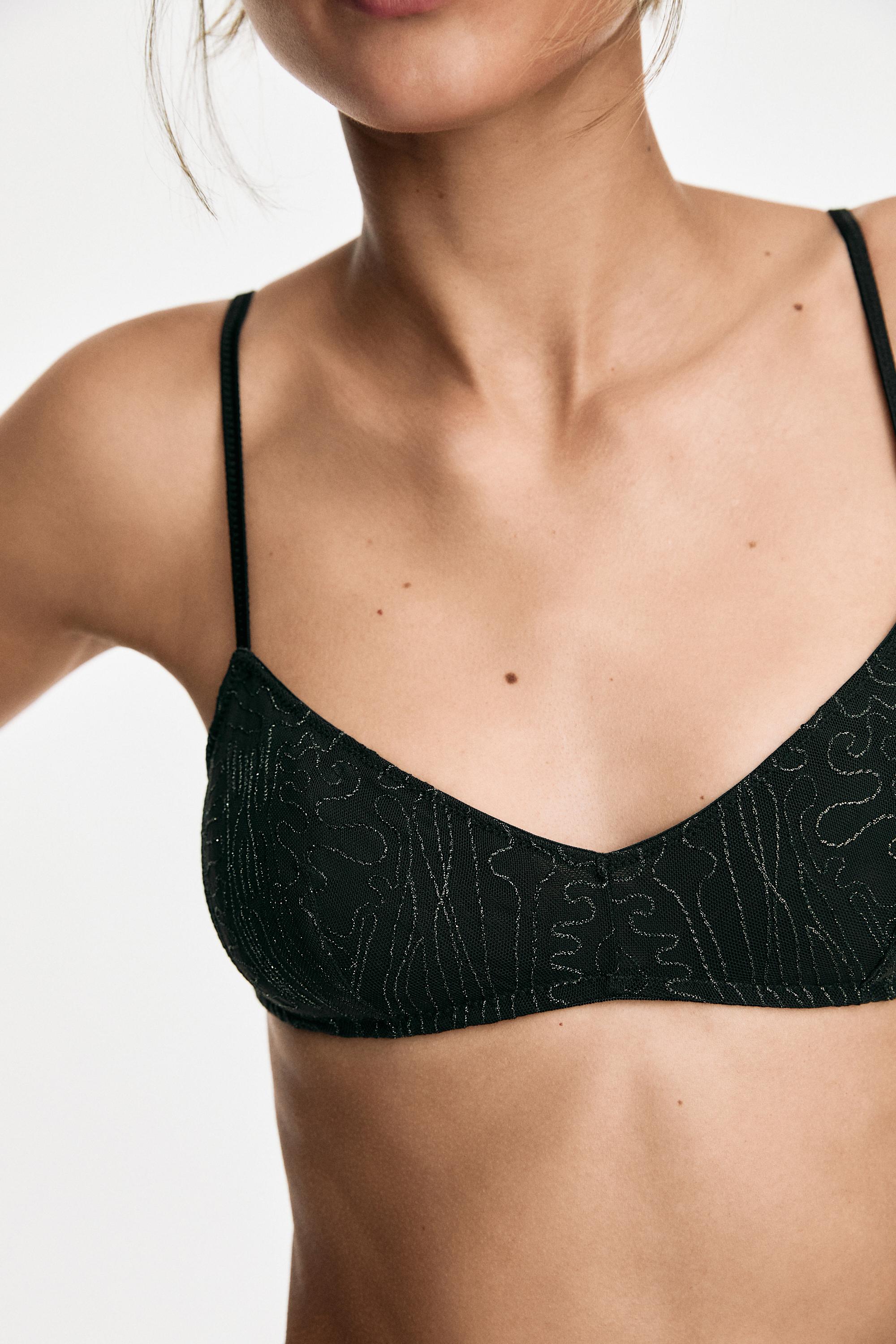 Top with embroidered detail — CHARCOAL