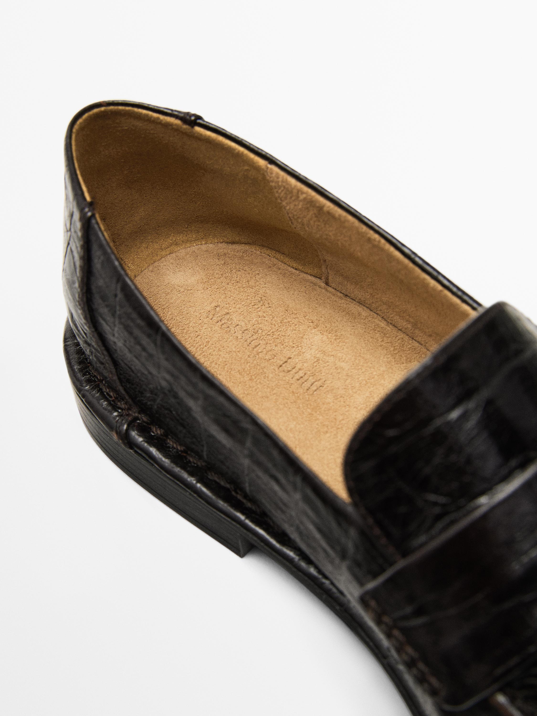 Mock croc embossed loafers