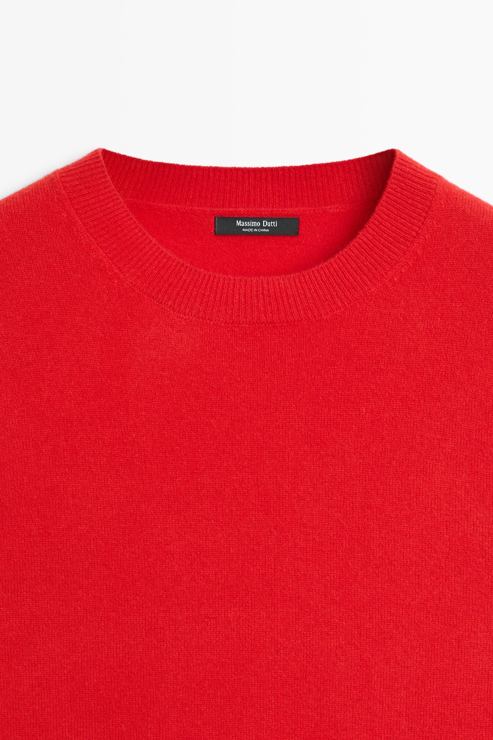 Short sleeve wool blend knit sweater