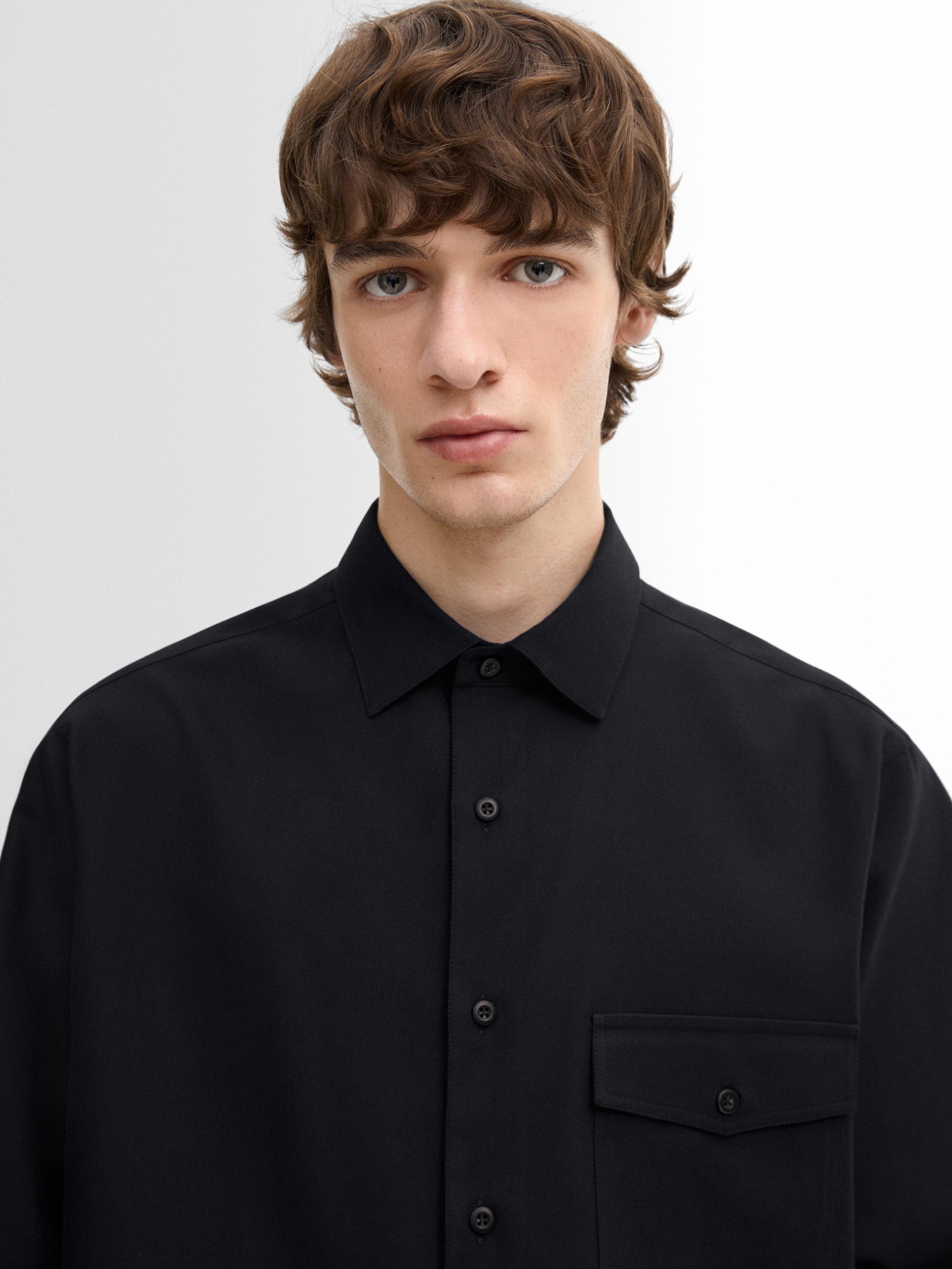 Regular-Fit-Hemd aus Baumwollmischgewebe