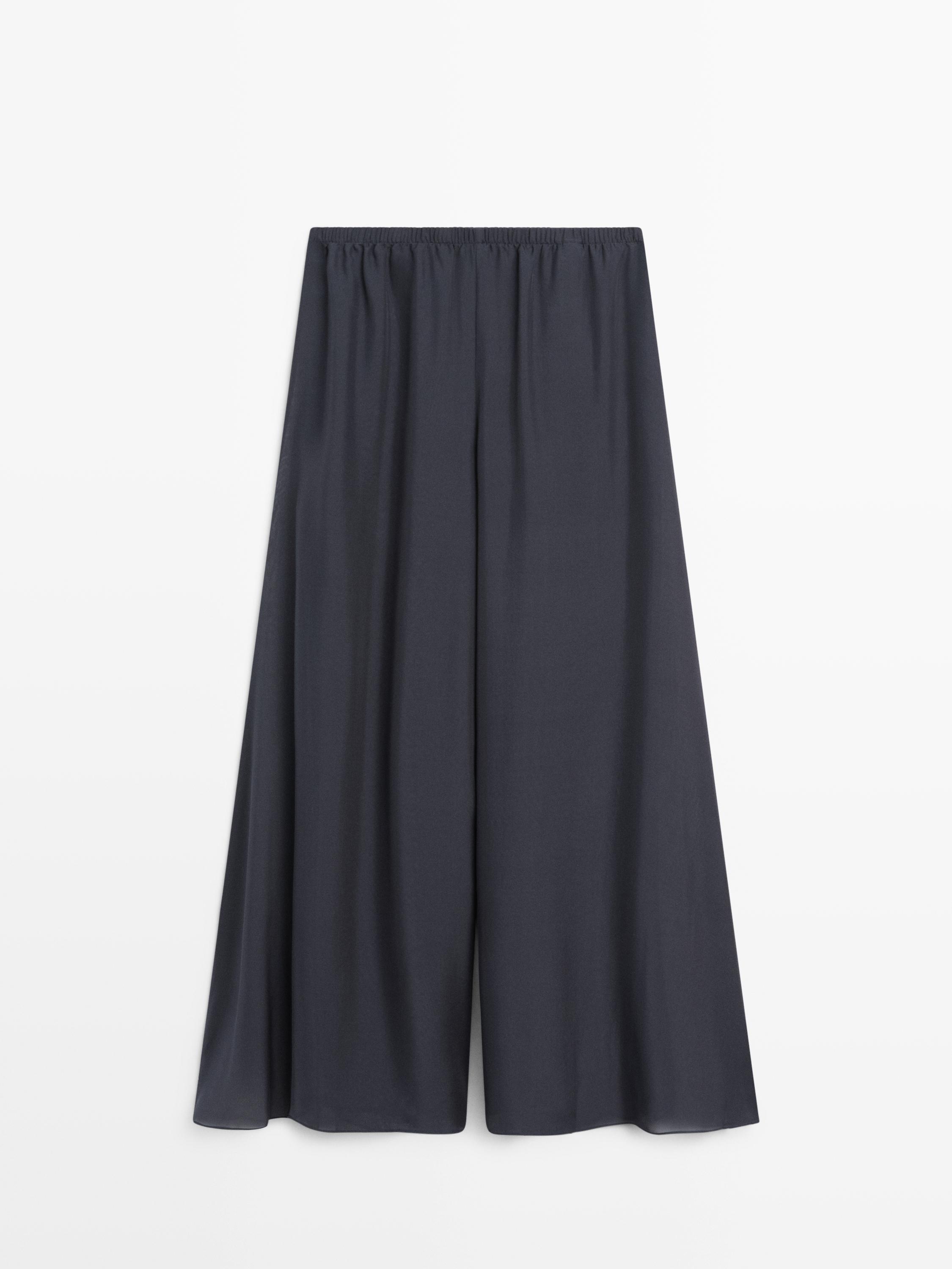 Lengvos plačios 100 % šilko kelnės