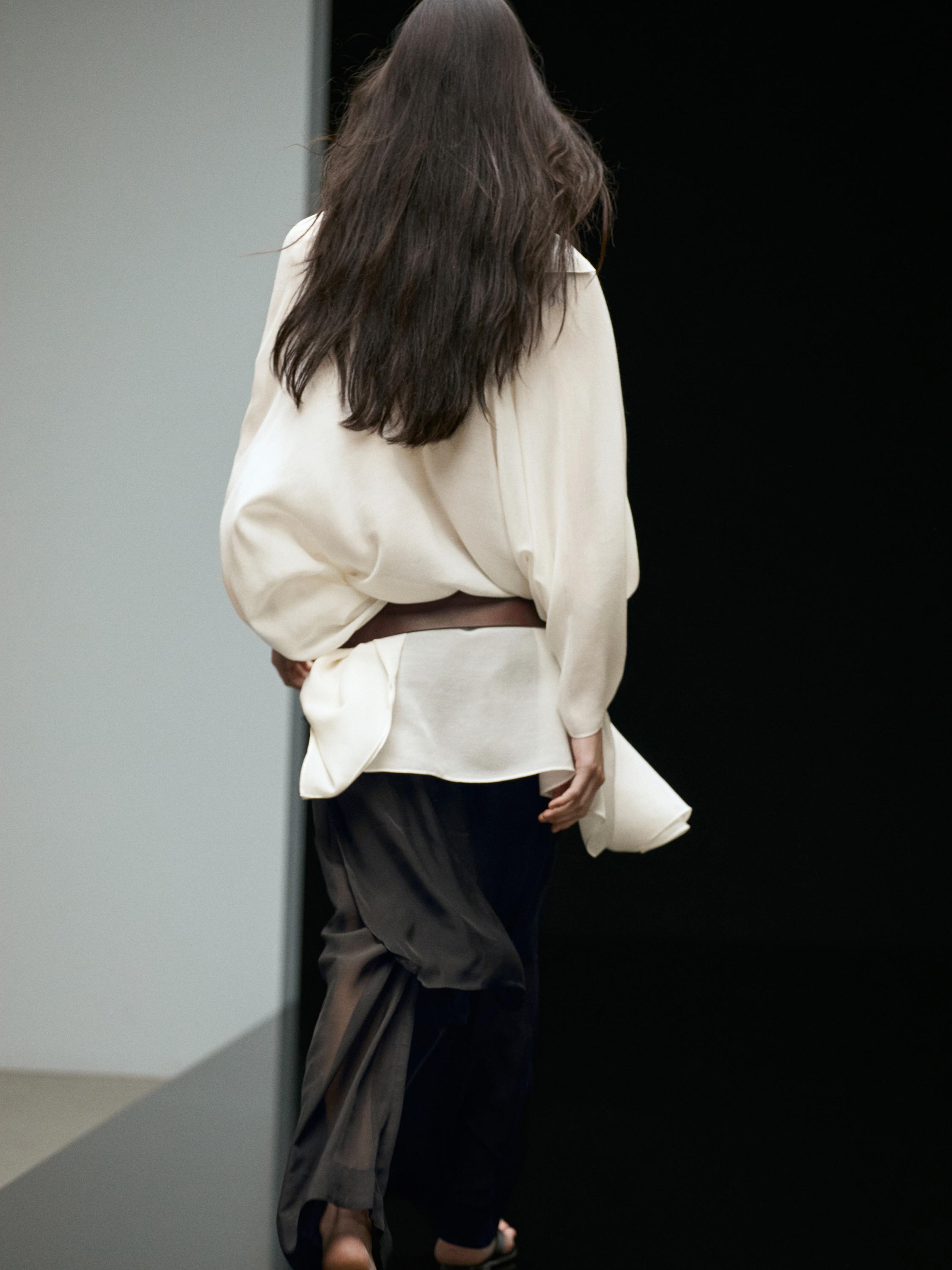 Uzun %100 ipek şort etek