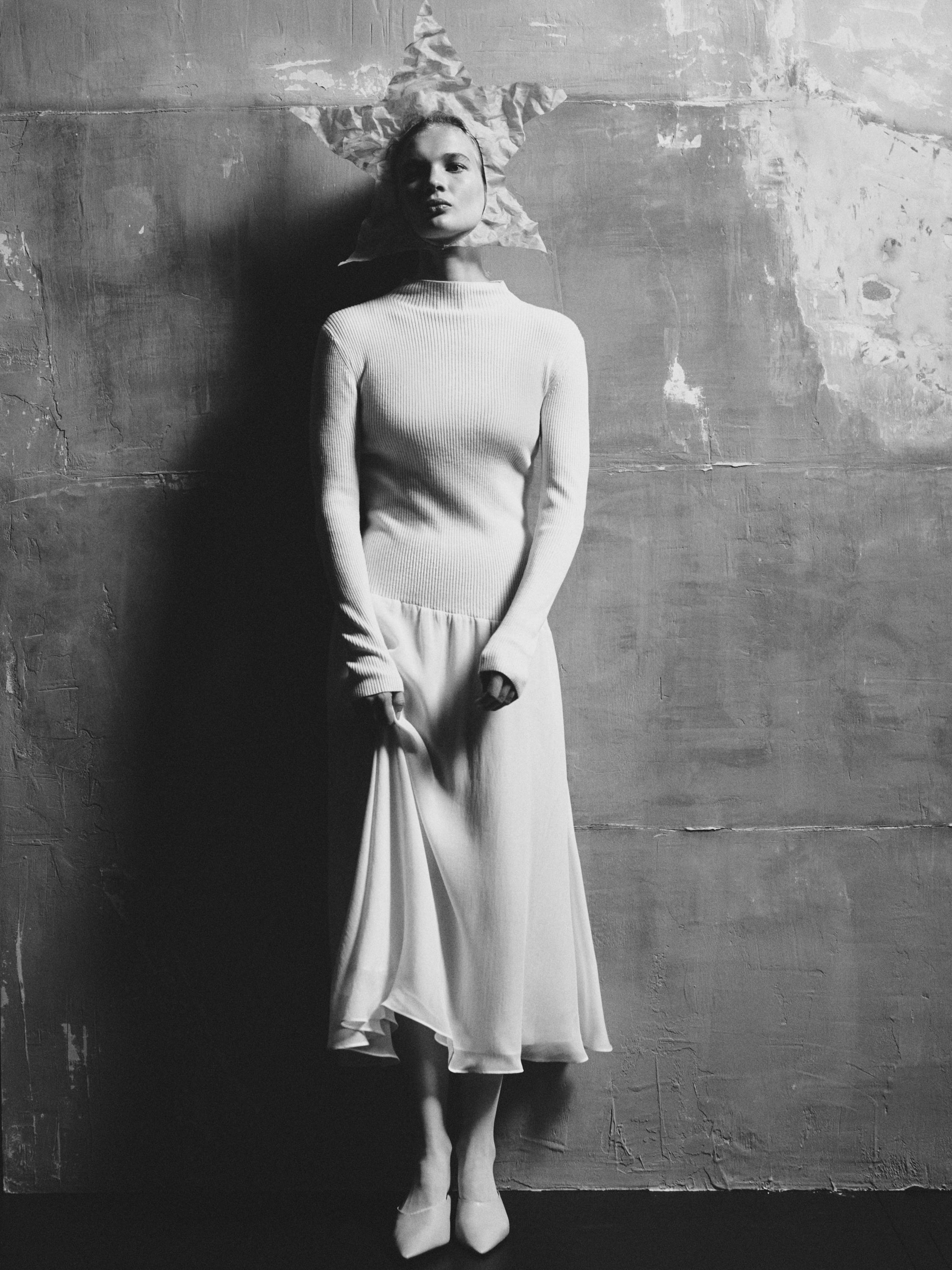 Vestito in maglia con dettaglio combinato