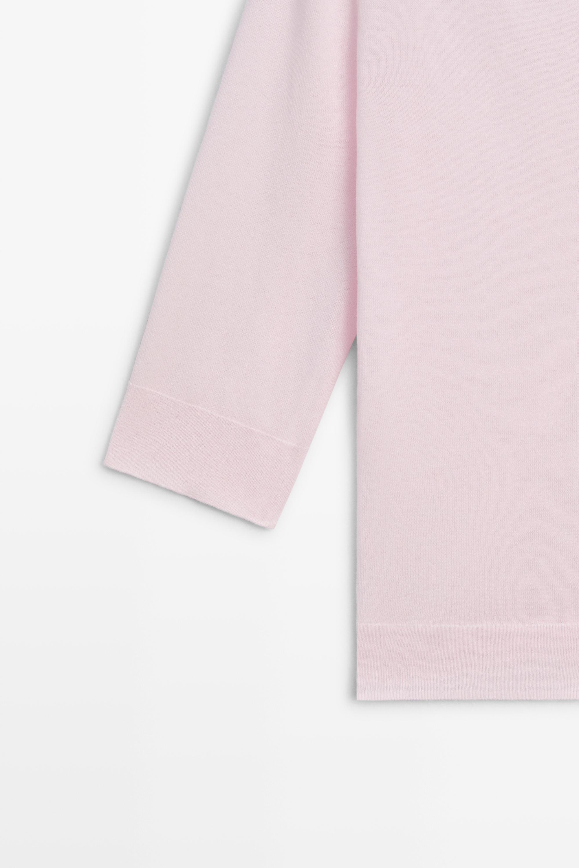 Cotton blend boat neck cardigan — PALE PINK