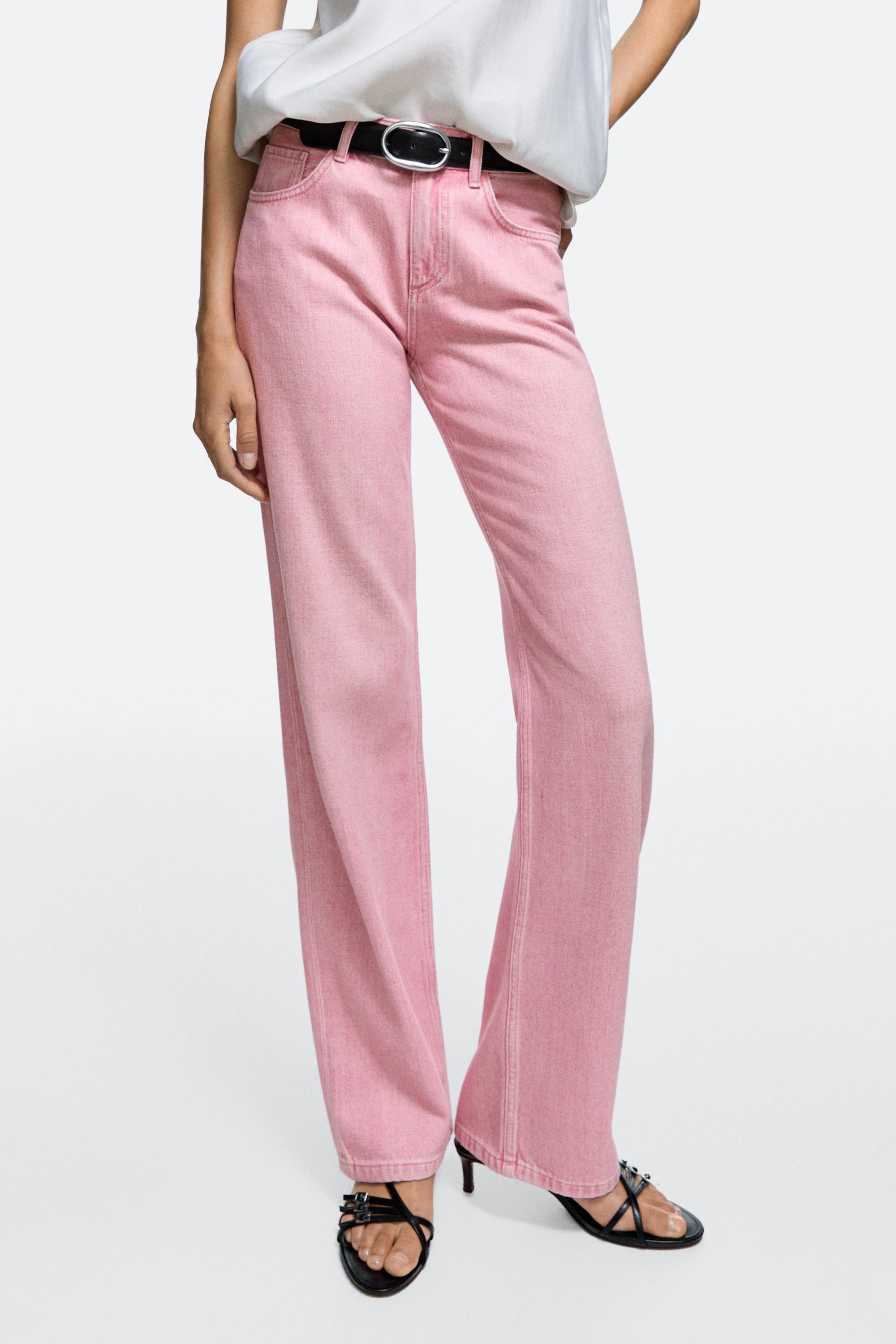 Low-rise straight-leg jeans — PINK