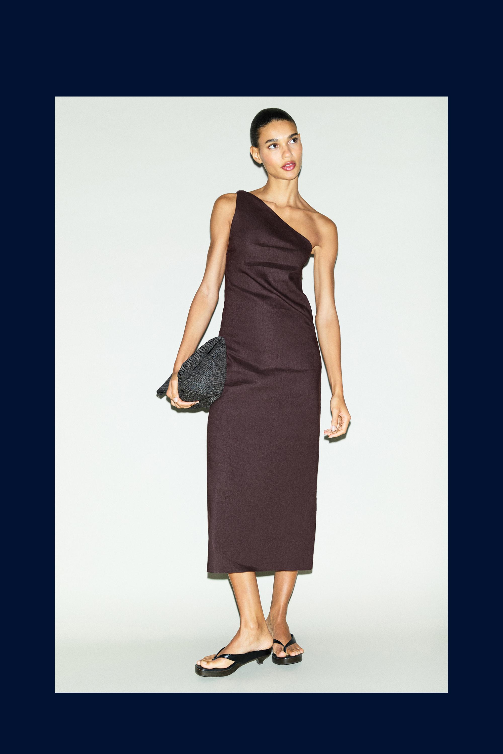 massimo dutti one shoulder dress Summer Outfit Ideas from Massimo Dutti