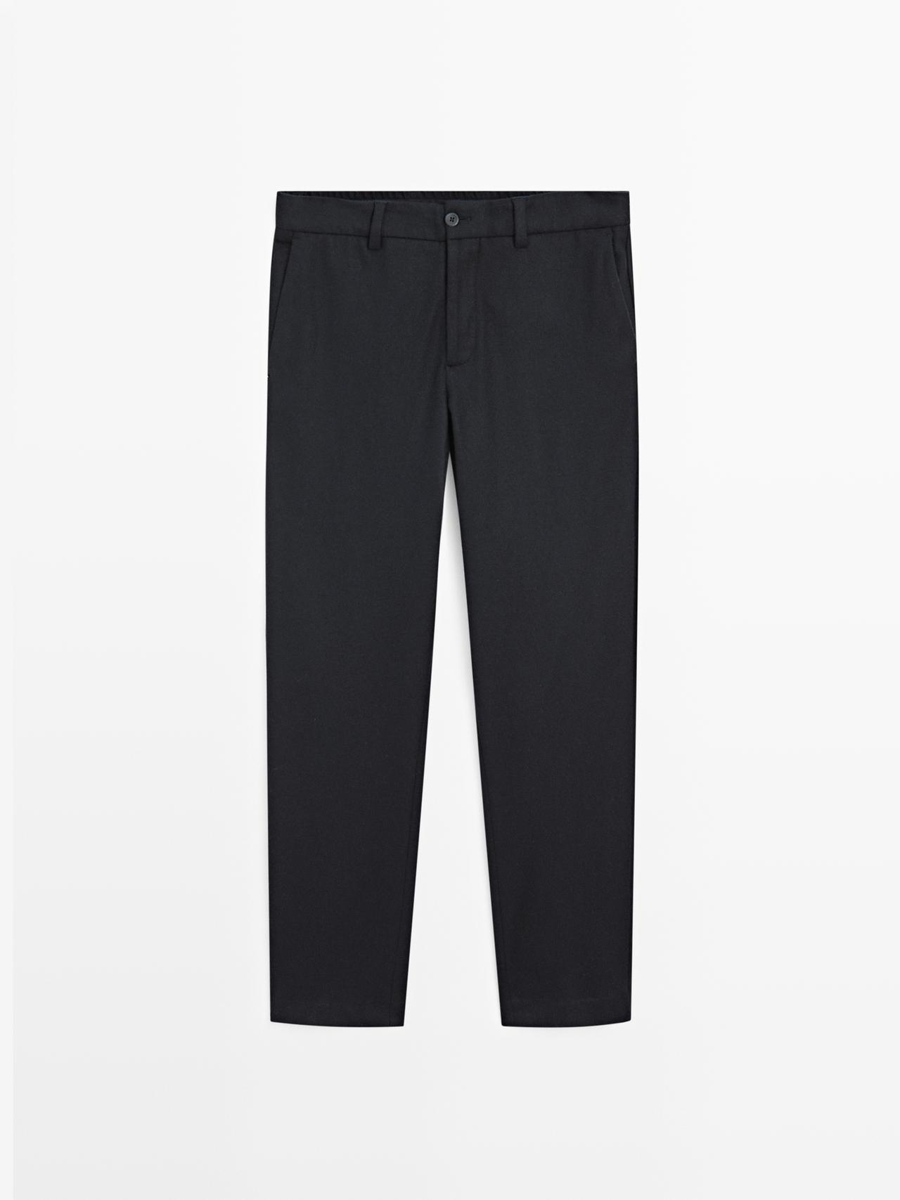 Massimo Dutti - Heren - Kostuumpantalon Van Wolmix - Marineblauw - 40