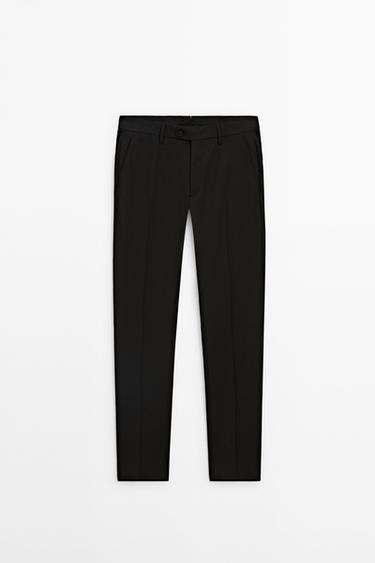 100% wool suit pants — BLACK 2
