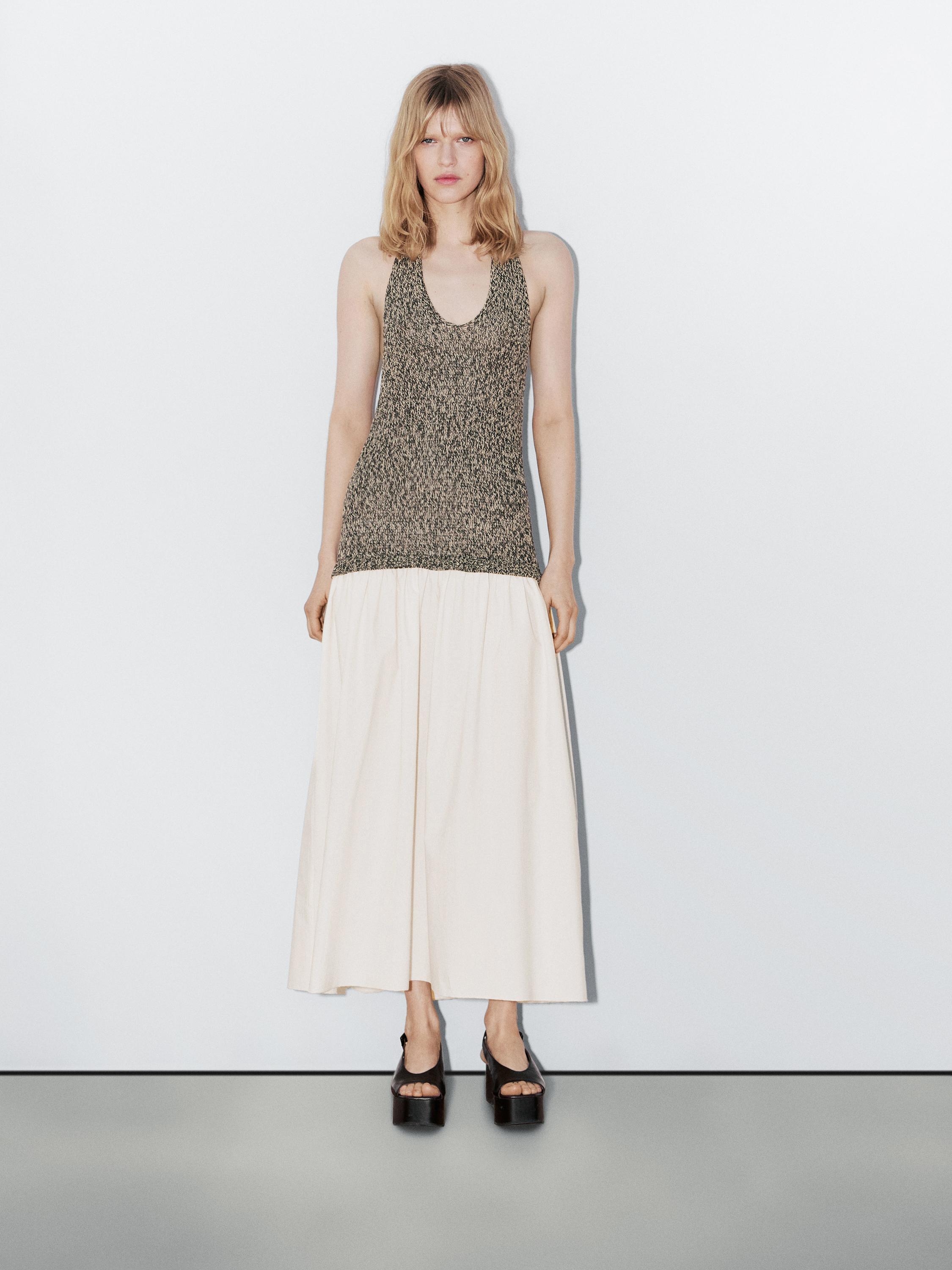 Contrast long dress - Studio