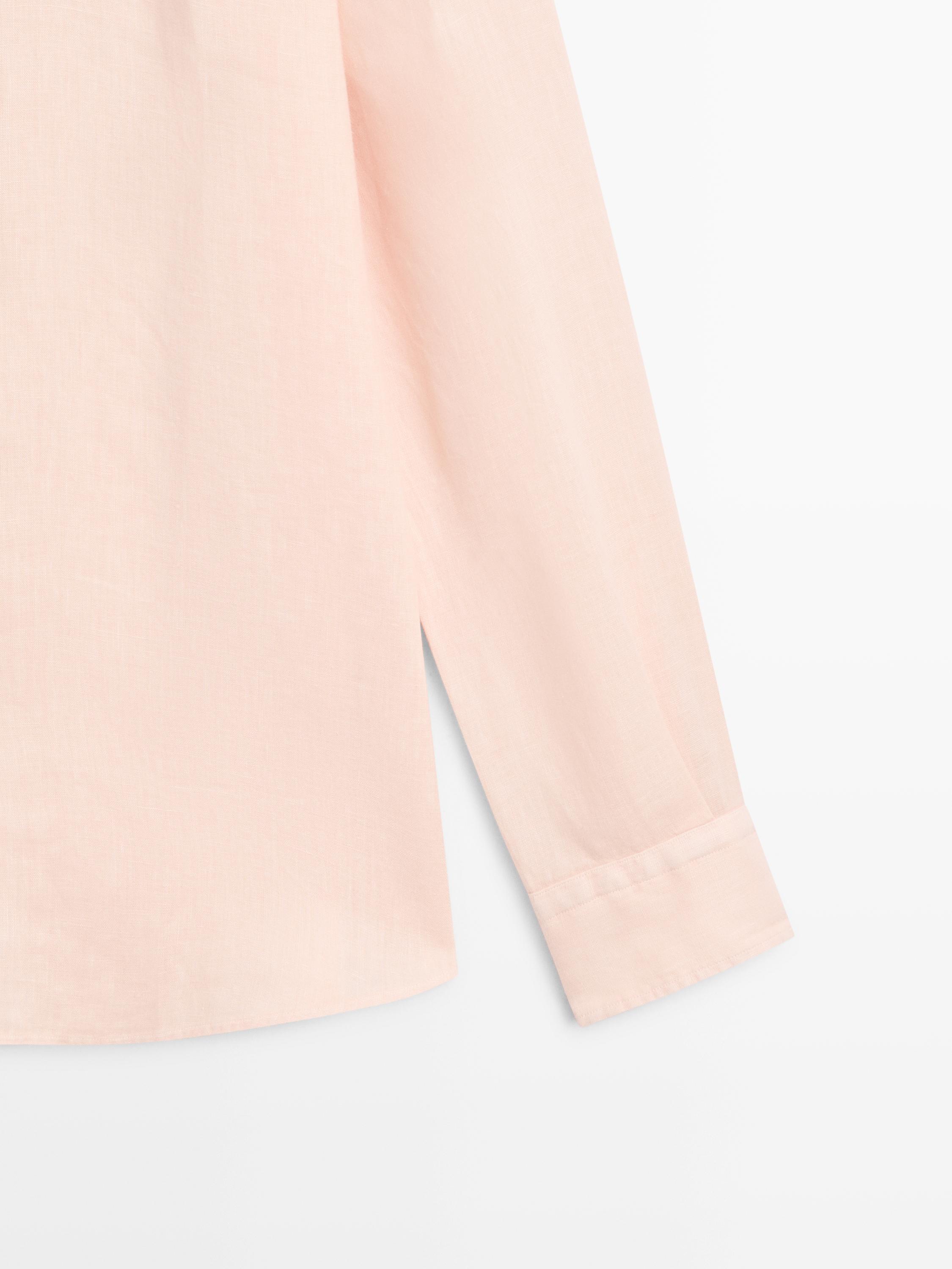 Slim fit stand collar shirt — ORANGE