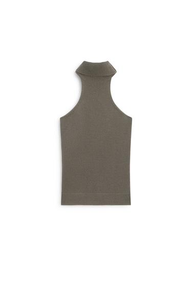 100% Cashmere Halter Knit Top - LIMITED EDITION — MOLE BROWN 7