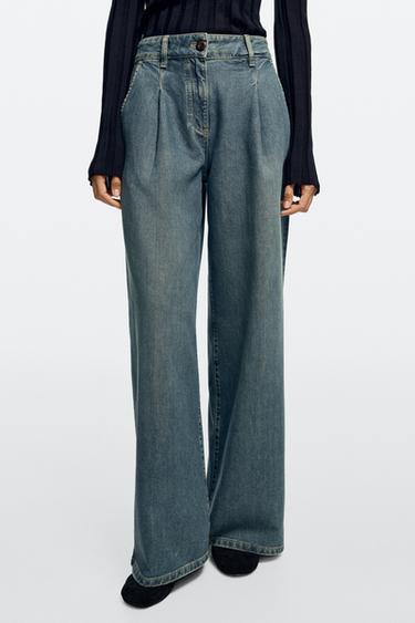 High-waist wide-leg jeans total look — BLUE 3