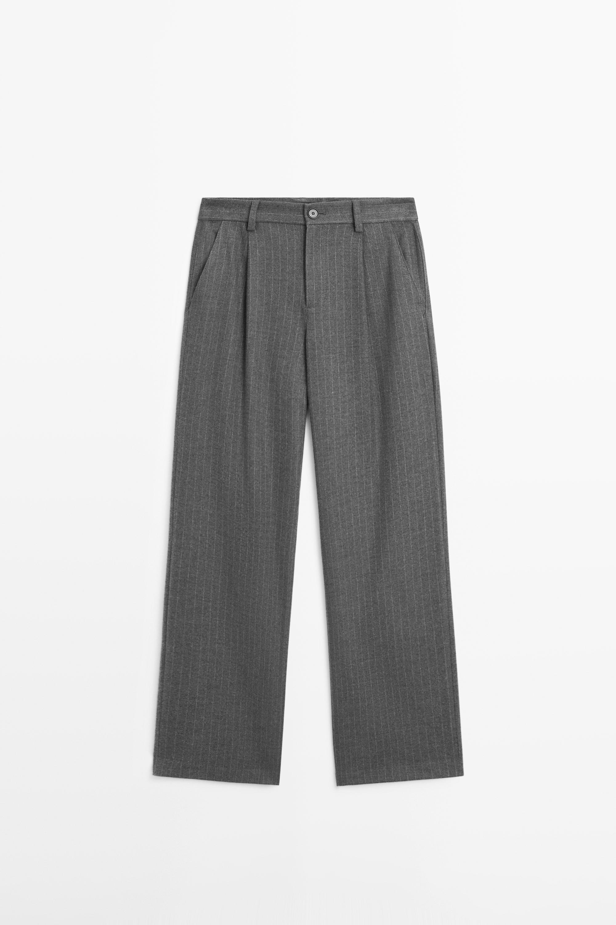 Broek met wijde pijpen en krijtstreep