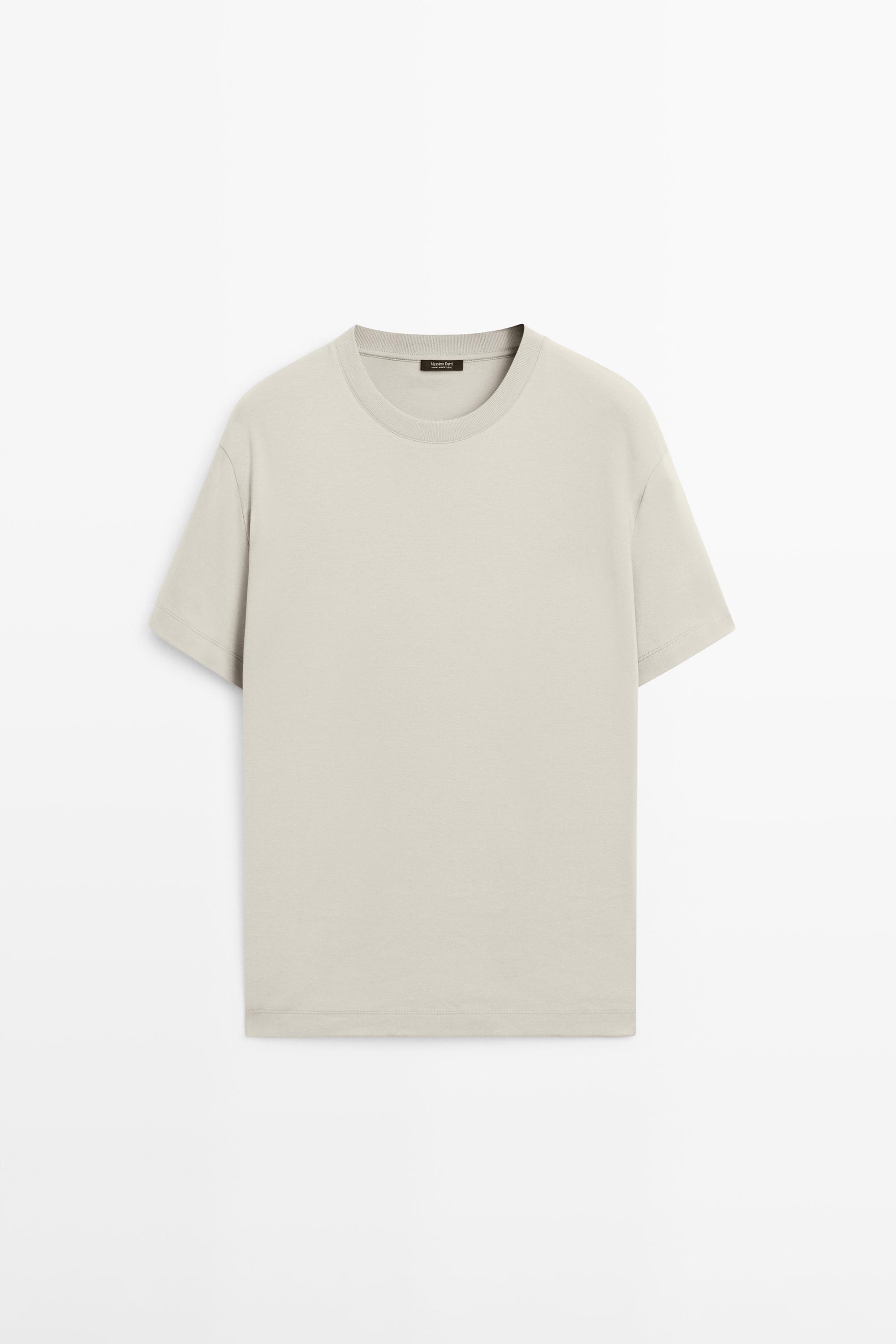 100% cotton short sleeve T-shirt — STONE