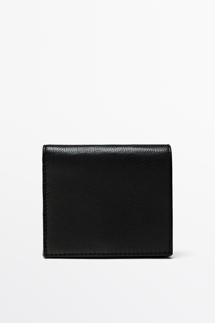 Nappa leather wallet — BLACK