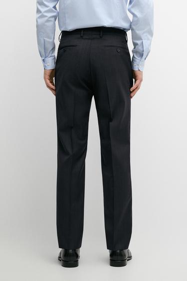 Striped 100% cool wool suit pants — NAVY BLUE 5