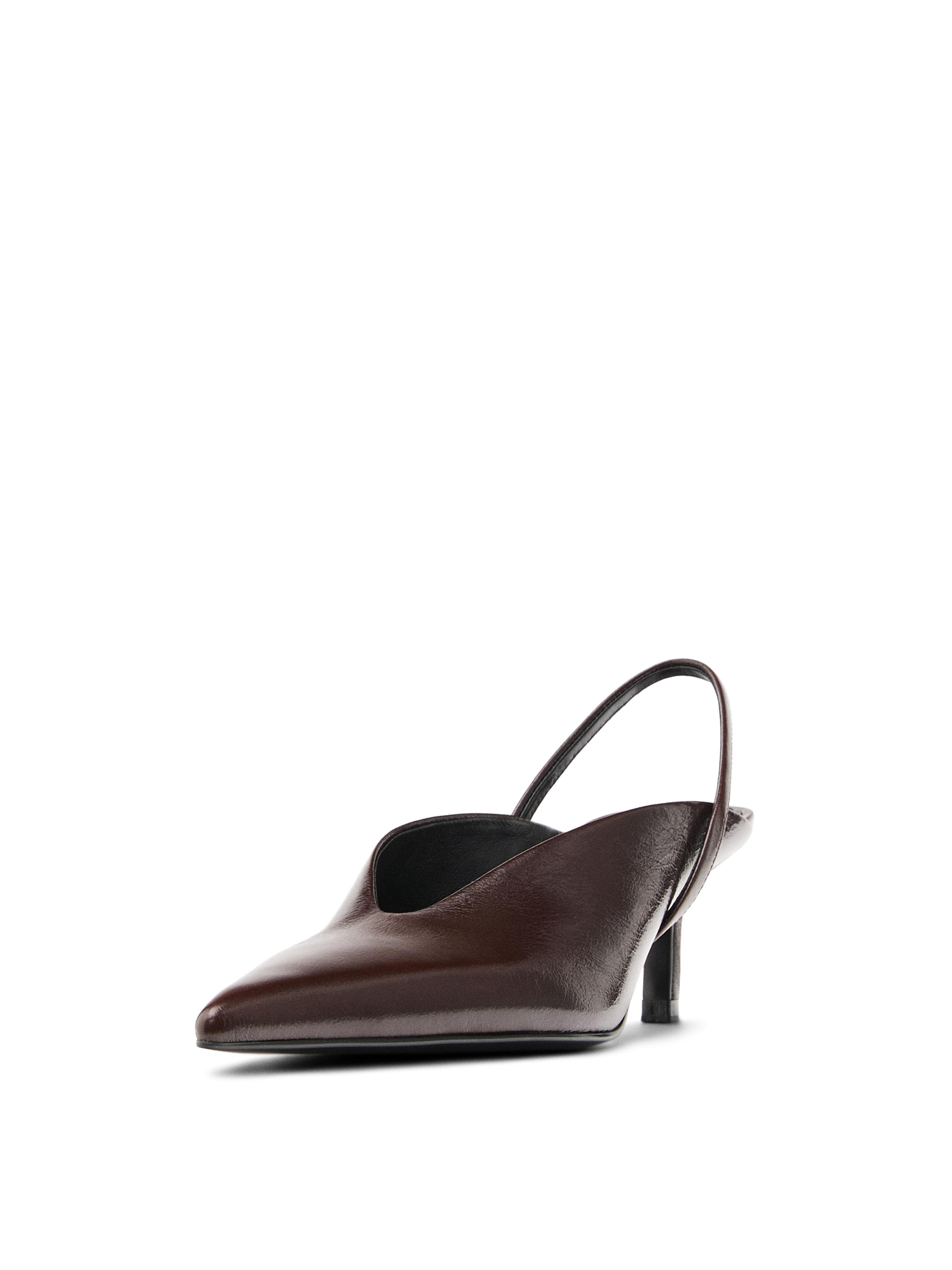 High-heel slingback shoes — BURGUNDY (alternate view)