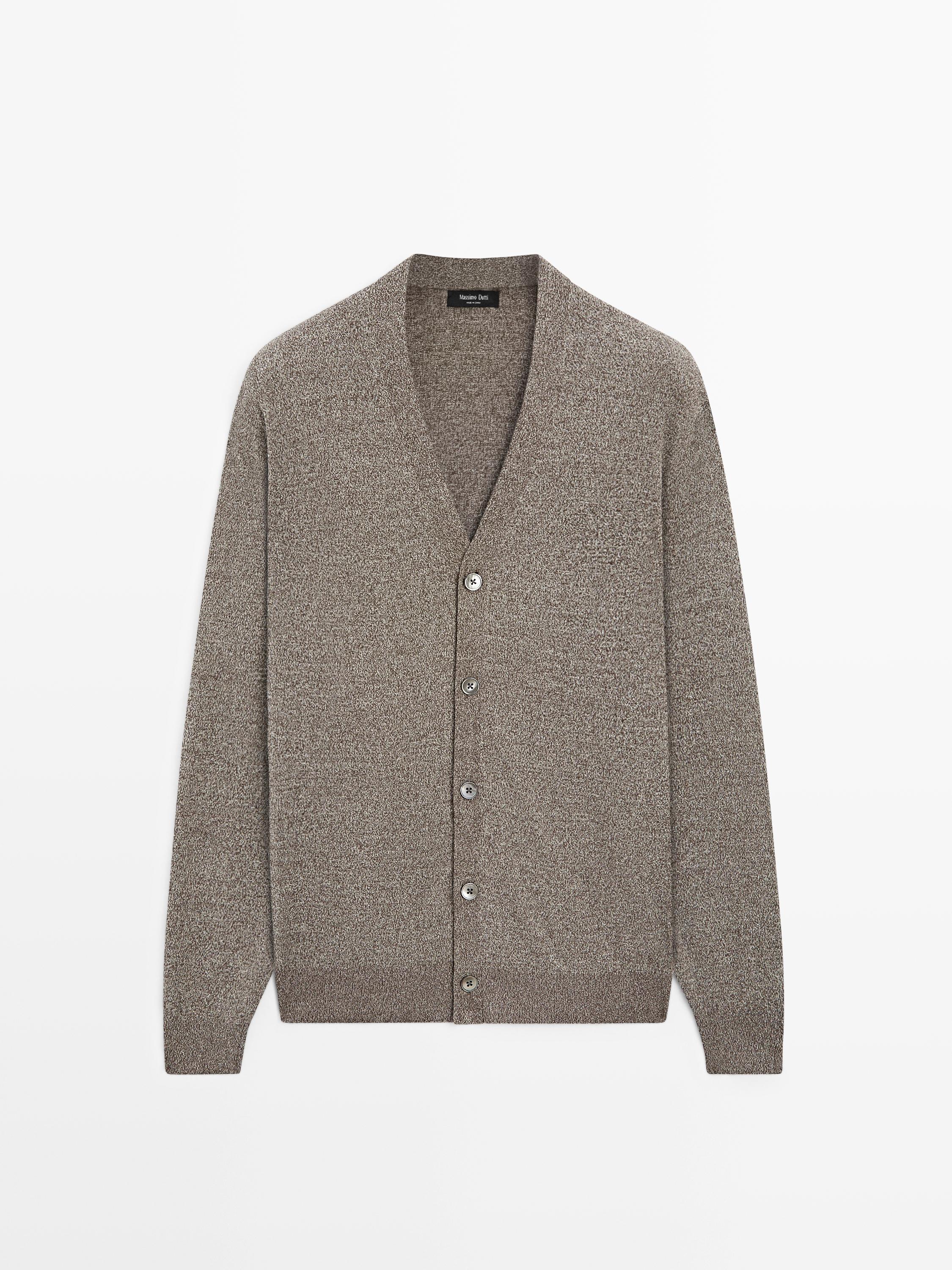 Wool blend knit cardigan