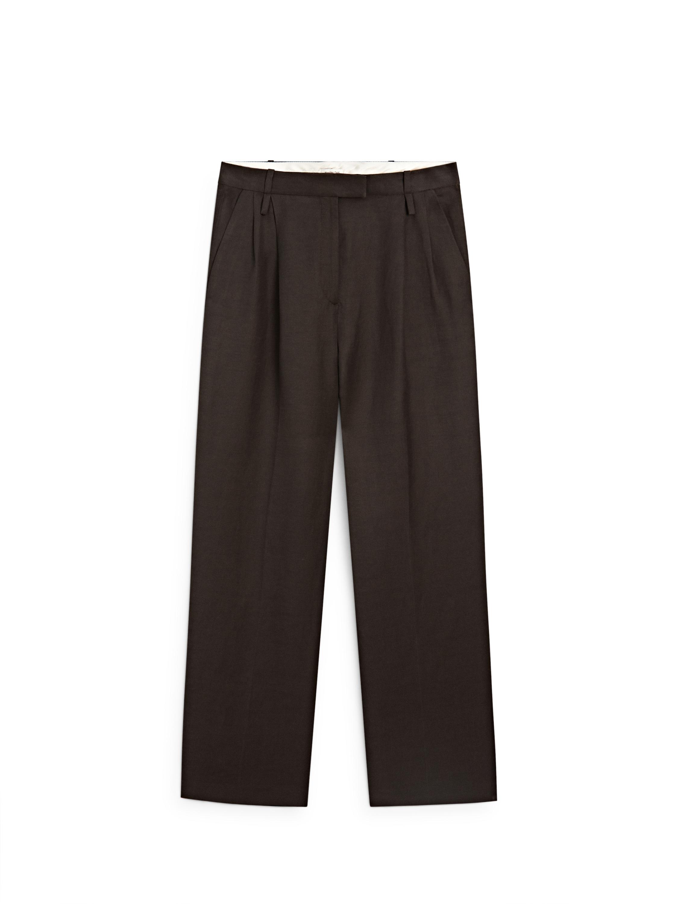 Darted trousers with belt loops - STUDIO — BROWN