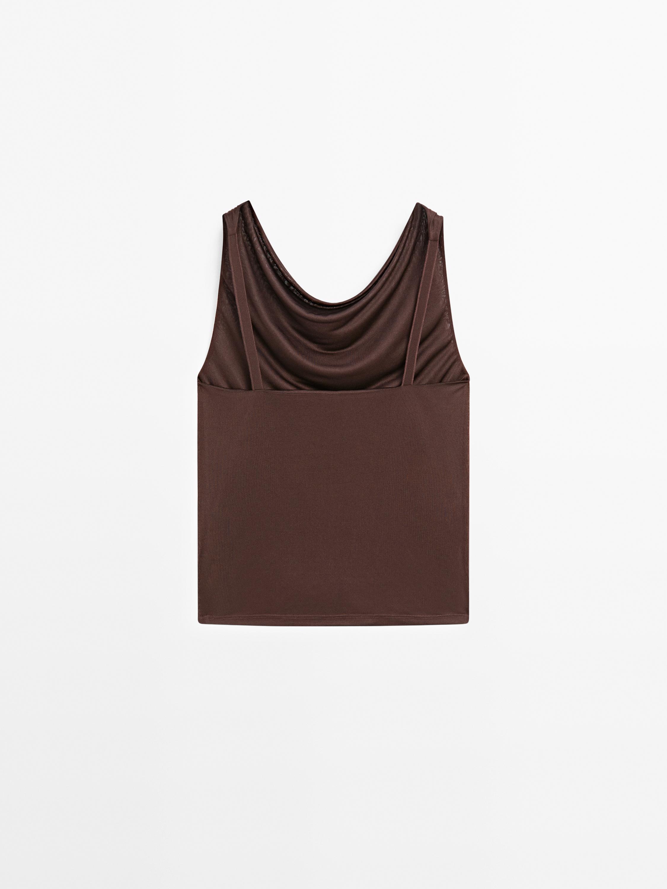Flowing draped neck top