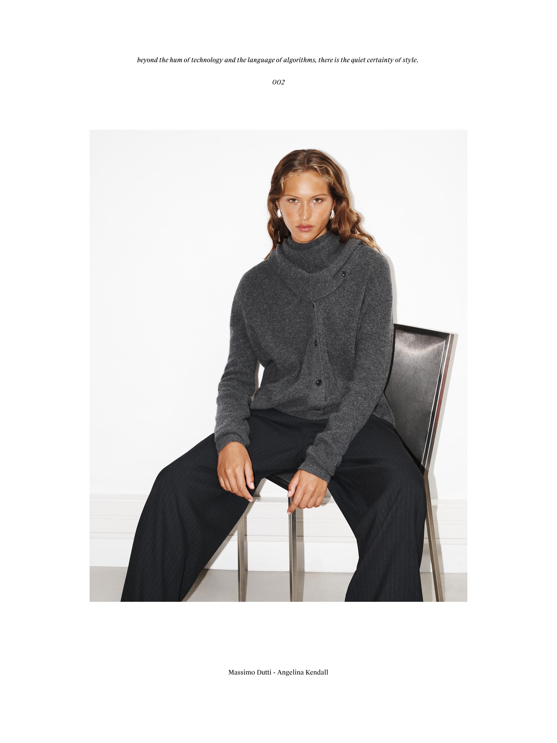 100% wool cardigan with scarf detail