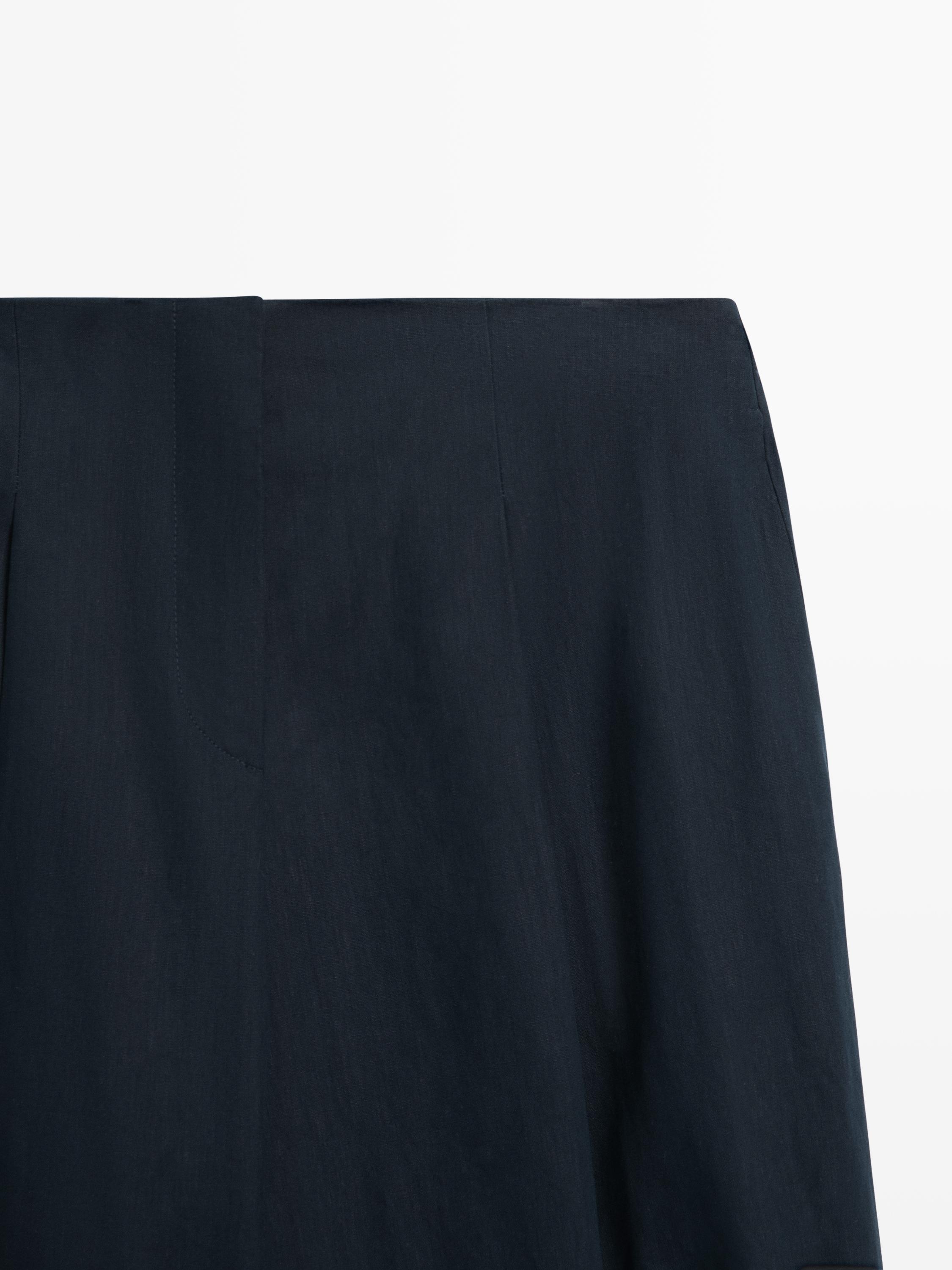 Linen suit trousers — NAVY BLUE