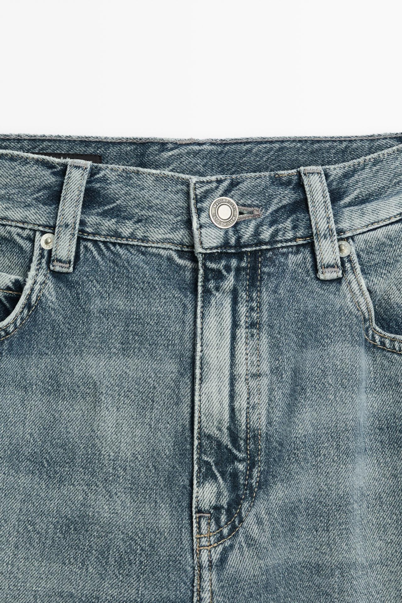 High-waist wide-leg jeans — Dark blue