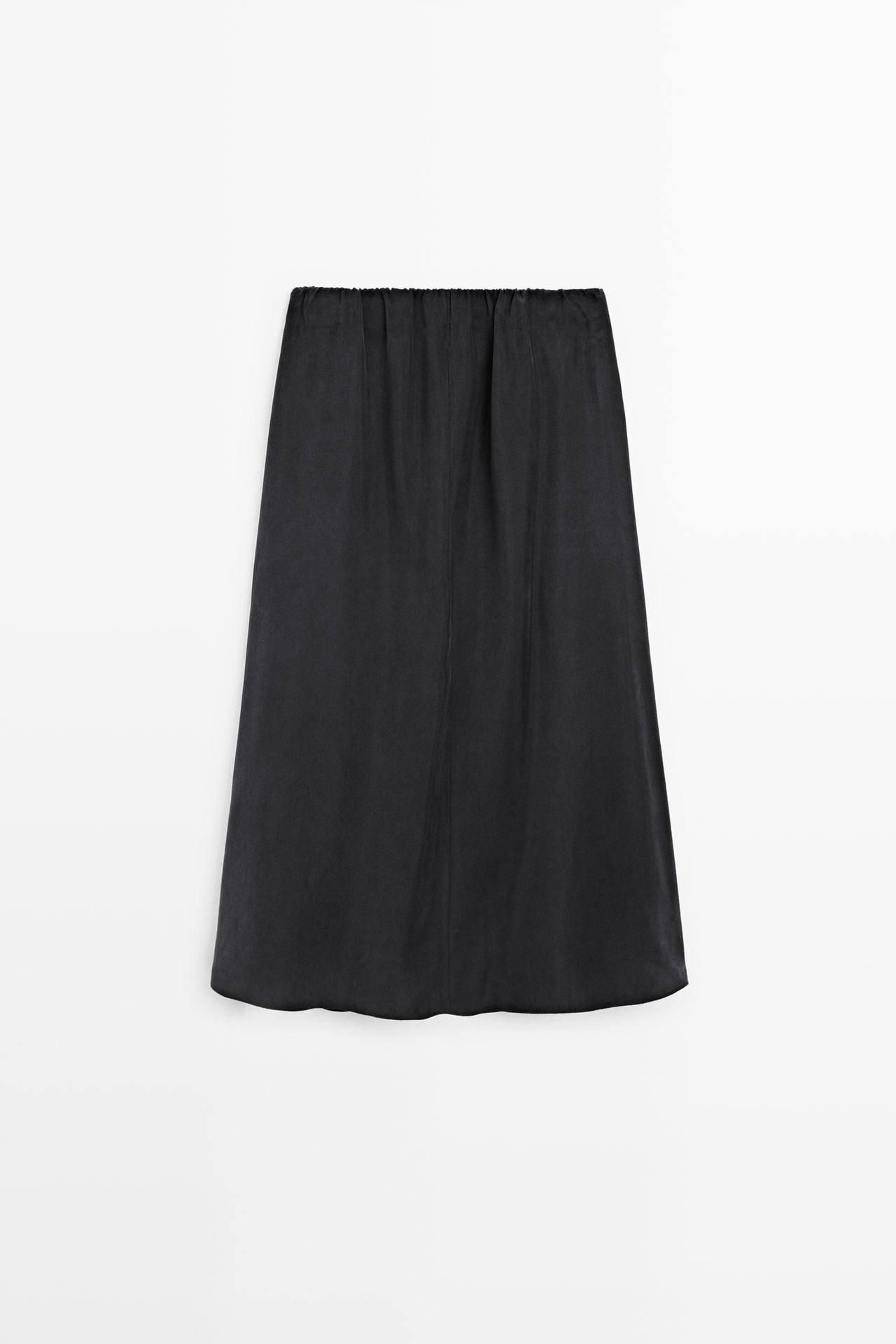 Voluminous midi skirt — GREY