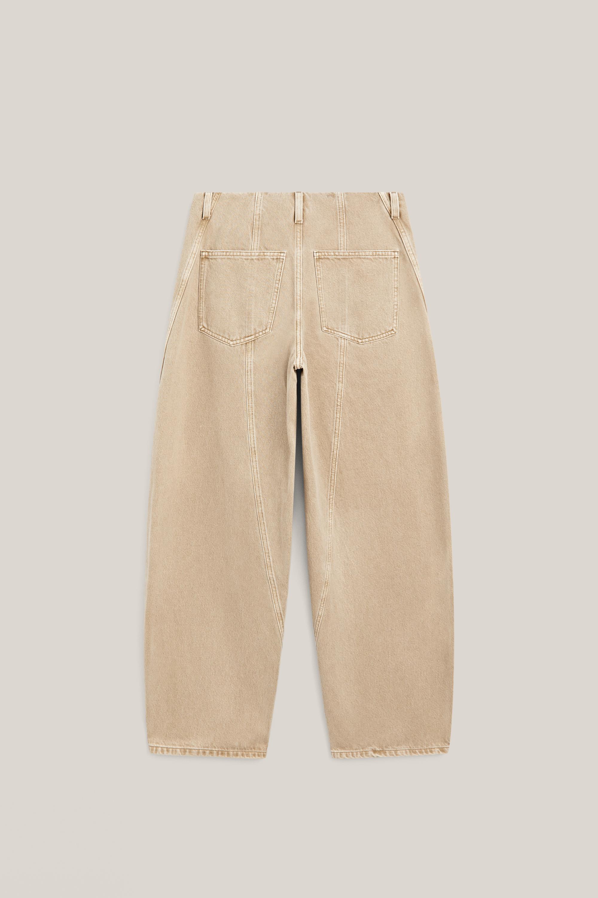 Barrel fit jeans with waist detail - LIMITED EDITION — STONE