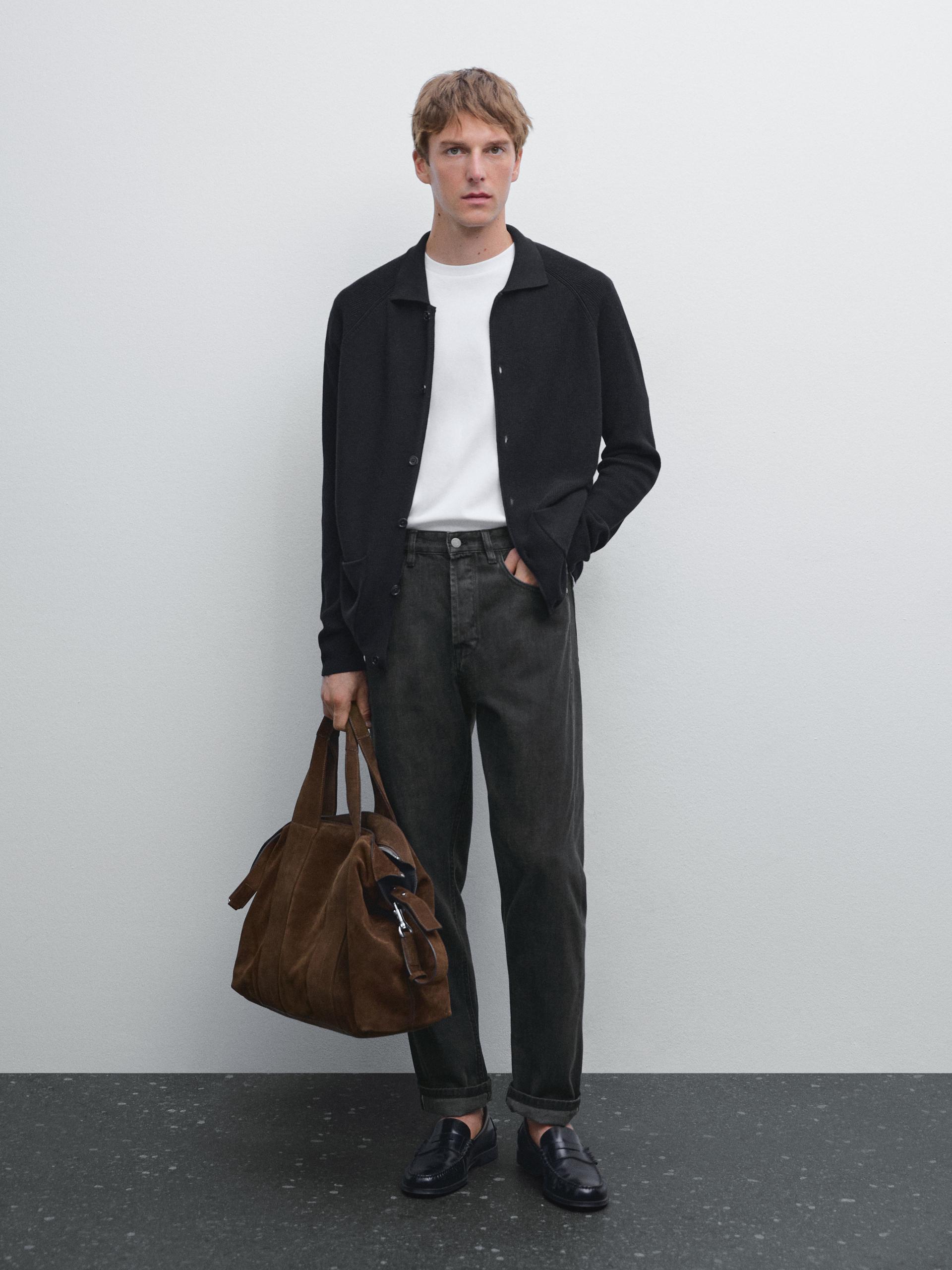 Cárdigan Punto 100% Algodón - Negro - S - Massimo Dutti - Hombre