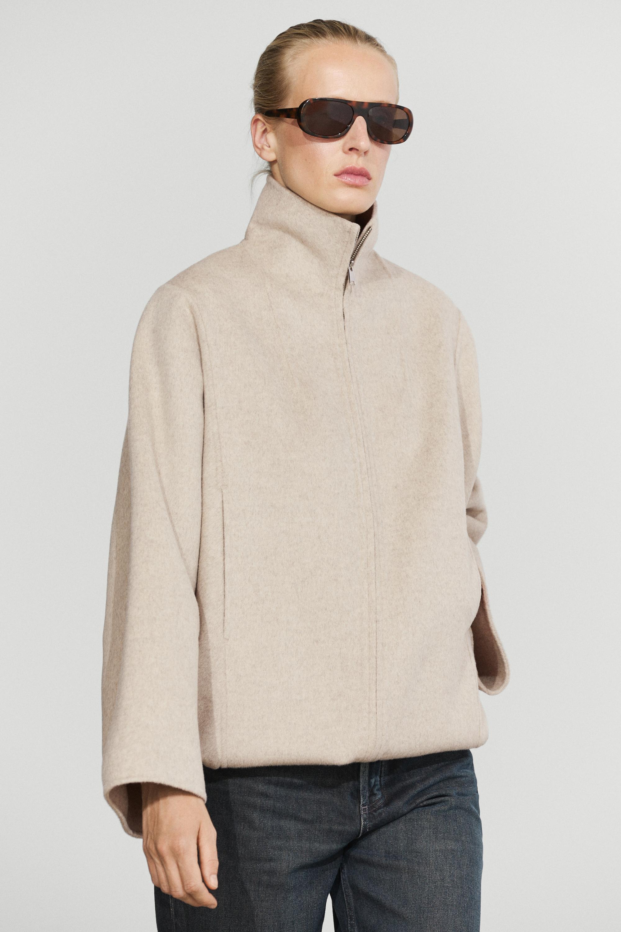 Massimo Dutti Yün karışımlı bomber ceket görsel 8