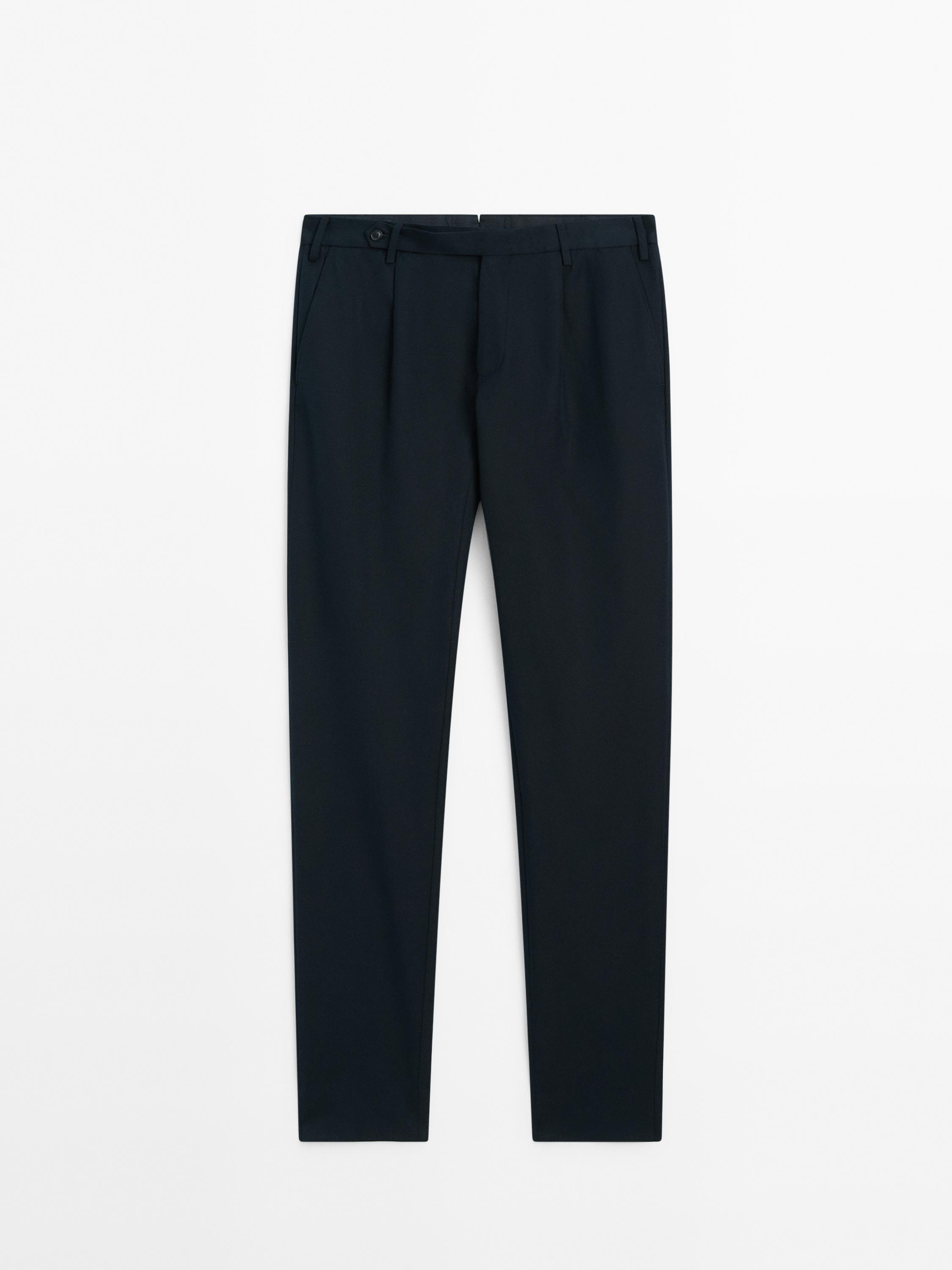 Cotton blend chino trousers