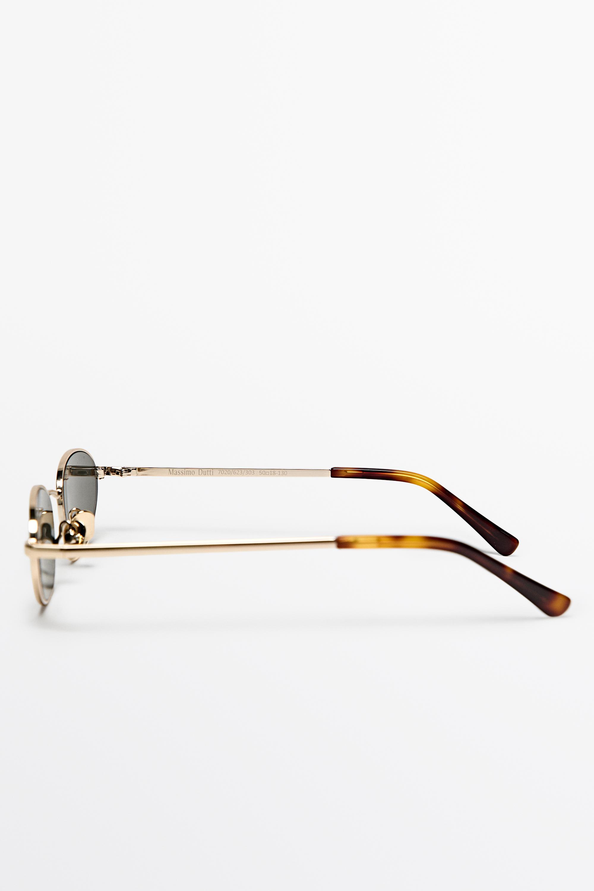 Oval metal sunglasses — GOLDEN