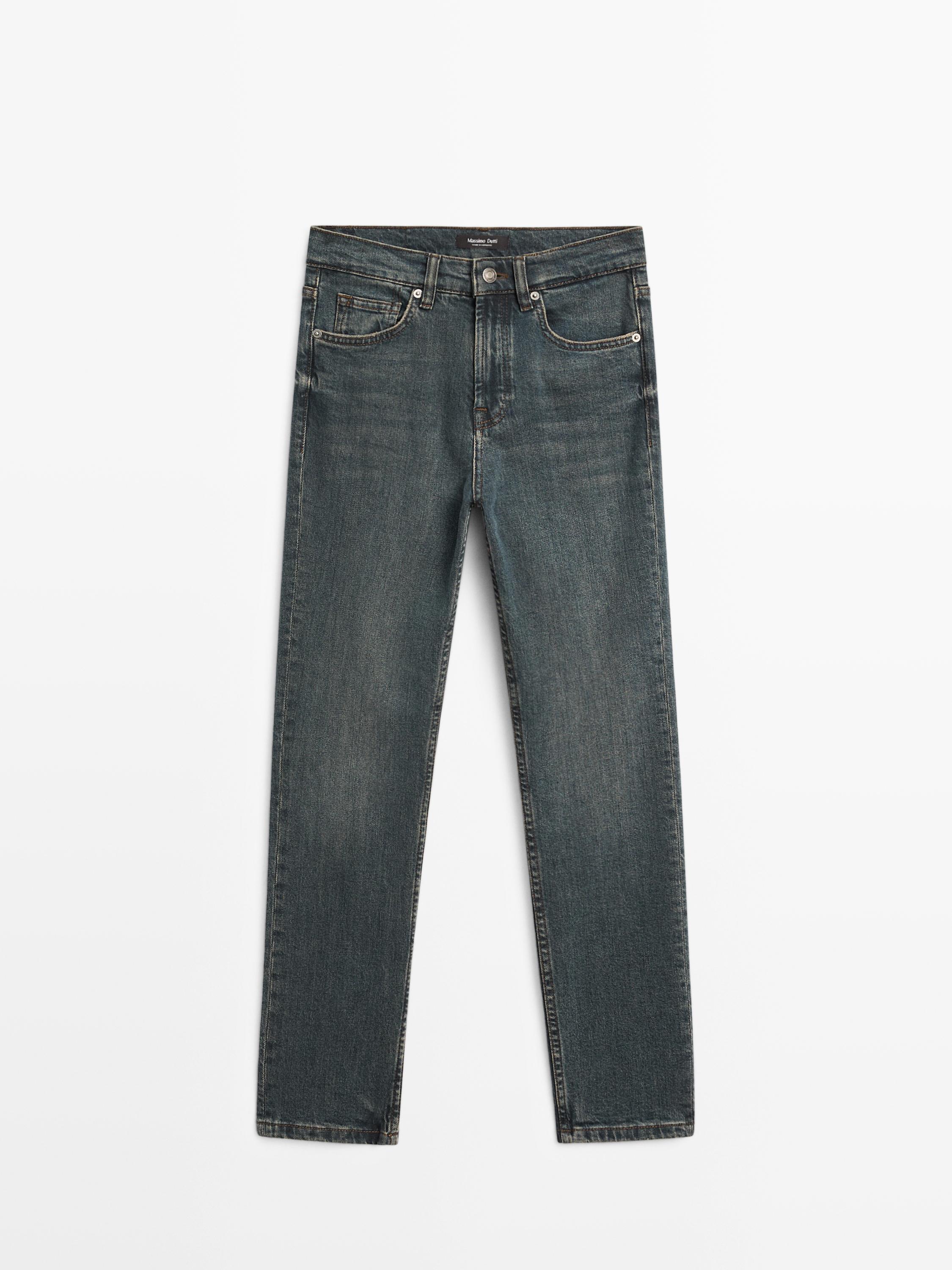 Mid-rise cropped slim fit jeans — Dark blue